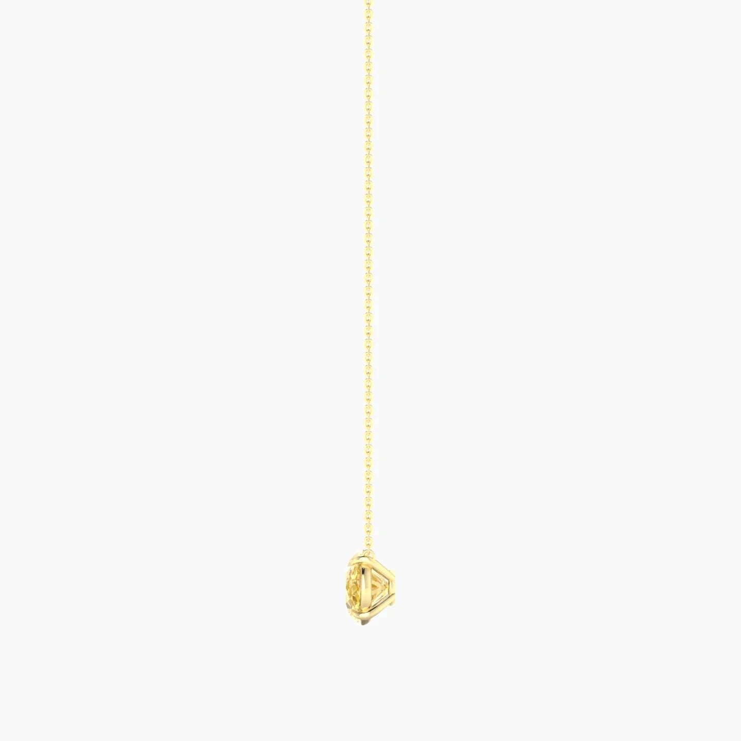 Solitaire | 18k Yellow Gold 3 ct Yellow Lab Diamond Oval Cut Pendant