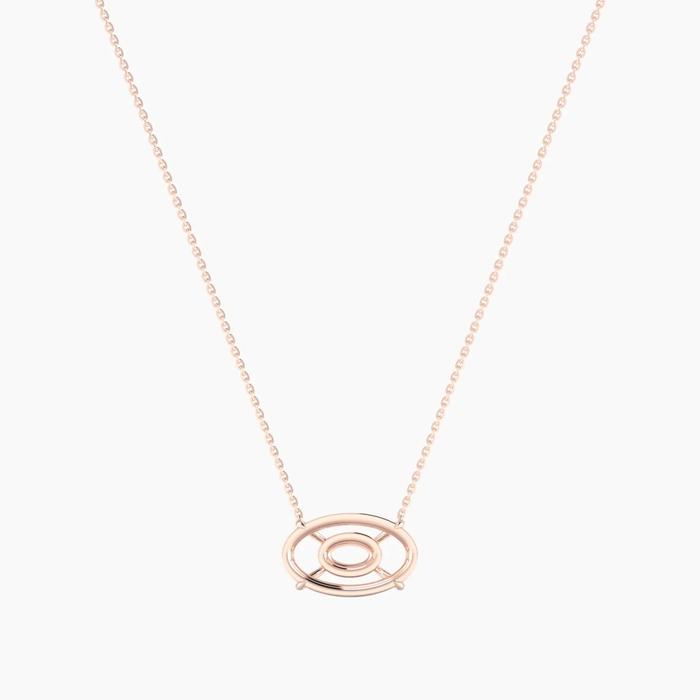 Solitaire | 18k Rose Gold 5-7.99 ct Oval Cut Pendant Setting
