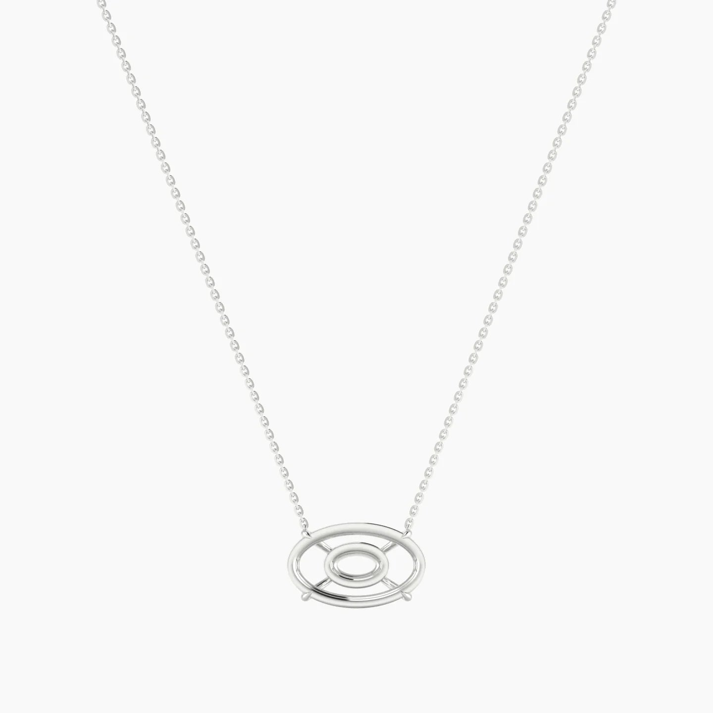 Solitaire | 18k White Gold 5-7.99 ct Oval Cut Pendant Setting
