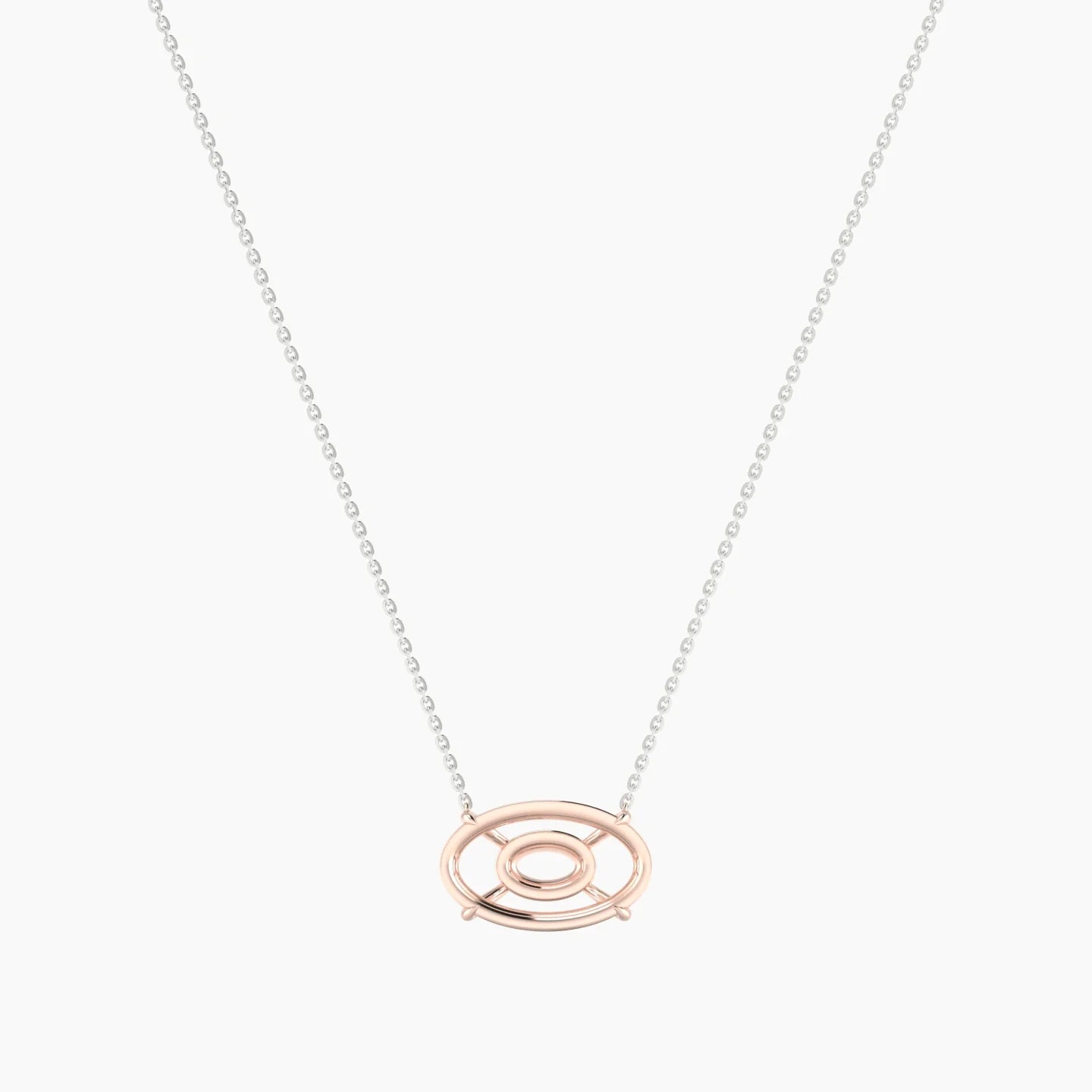Solitaire | 18k White & Rose Gold 5-7.99 ct Oval Cut Pendant Setting