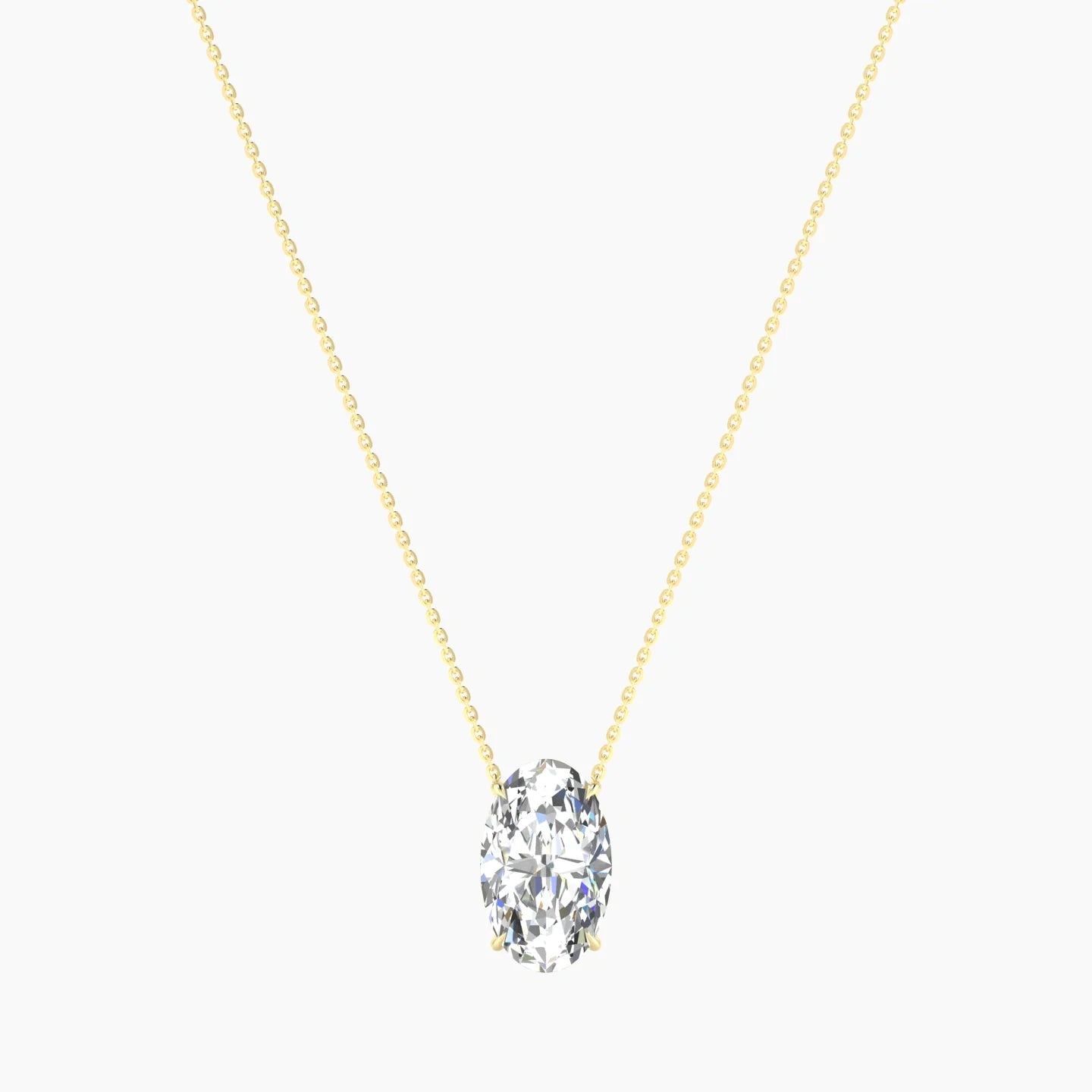 Solitaire | 18k Yellow Gold 5 ct Lab Diamond Oval Cut Pendant