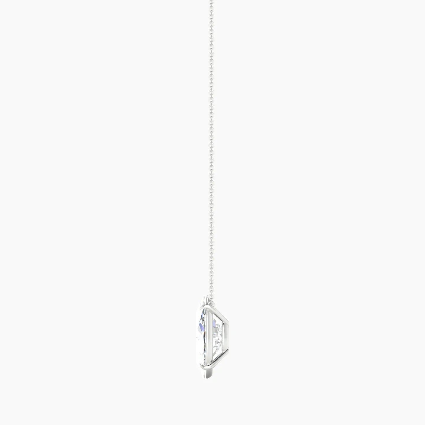 Solitaire | 18k White Gold 5 ct Lab Diamond Oval Cut Pendant