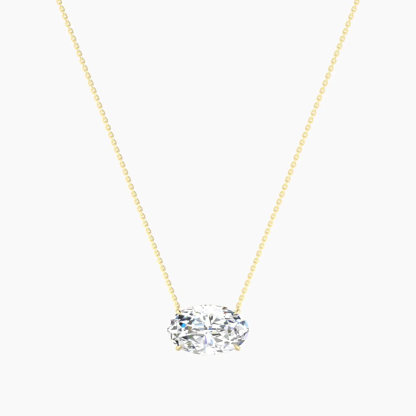Solitaire | 18k Yellow Gold 5 ct Lab Diamond Oval Cut Pendant