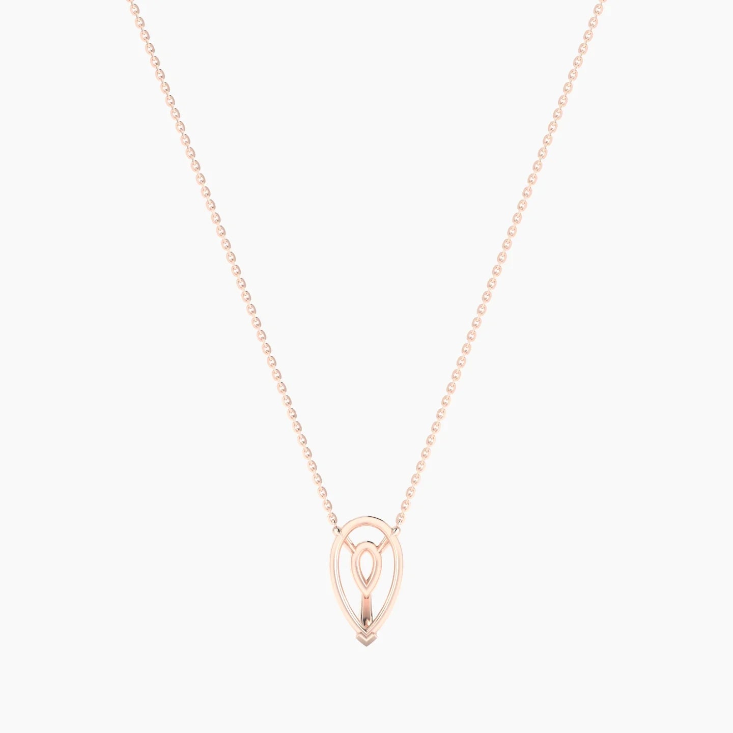 Solitaire | 18k Rose Gold 3-4.99 ct Pear Cut Pendant Setting