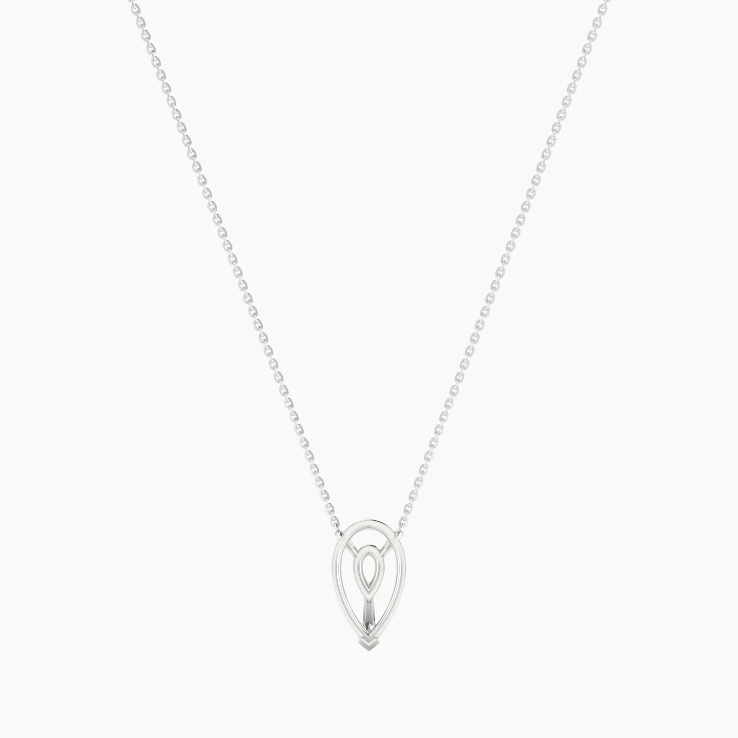 Solitaire | 18k White Gold 3-4.99 ct Pear Cut Pendant Setting