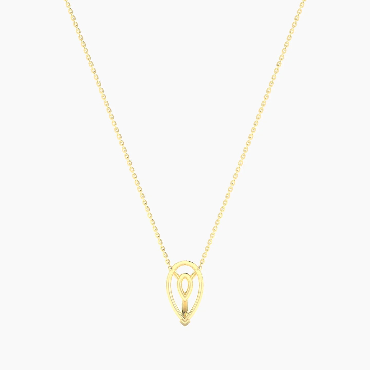 Solitaire | 18k Yellow Gold 3-4.99 ct Pear Cut Pendant Setting