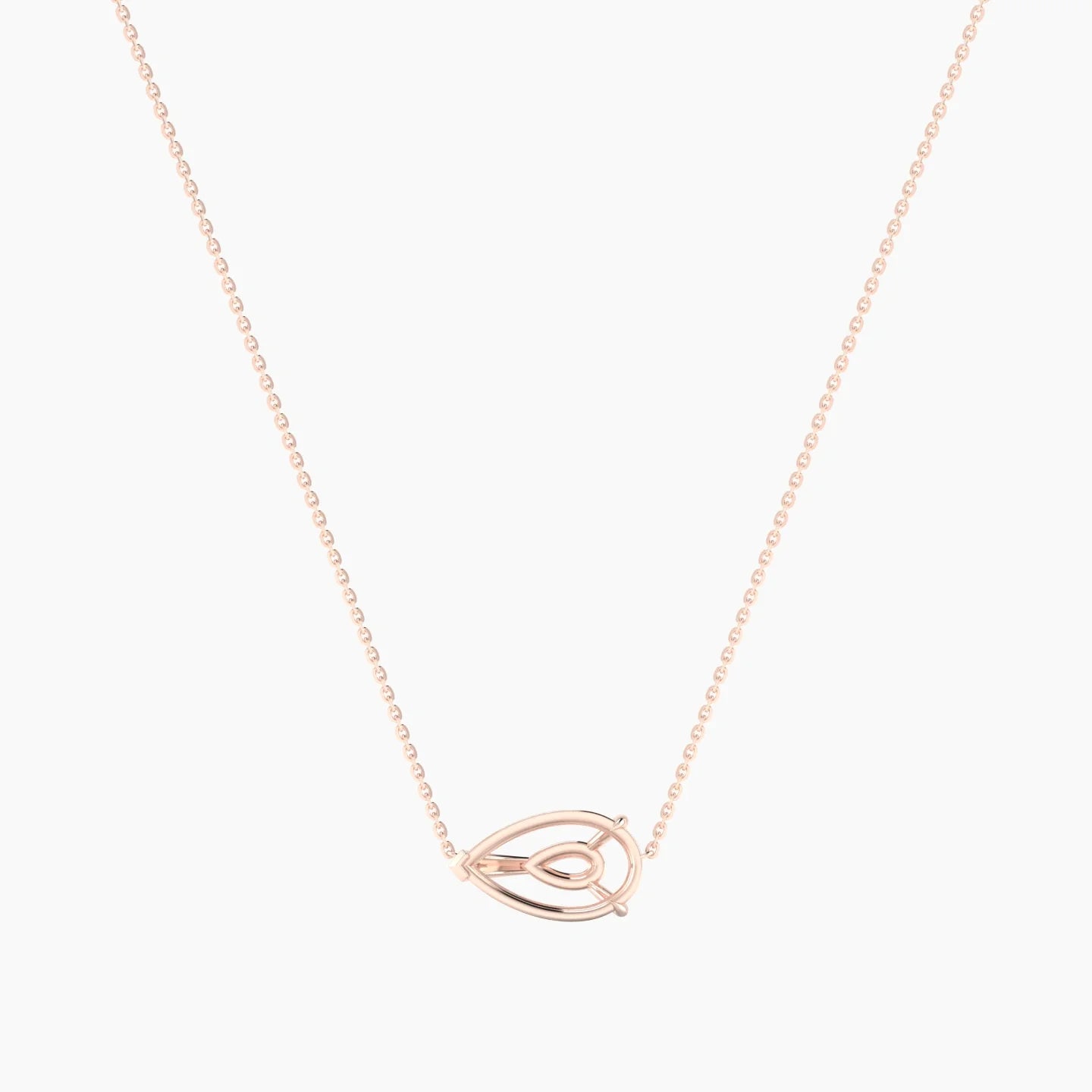 Solitaire | 18k Rose Gold 3-4.99 ct Pear Cut Pendant Setting