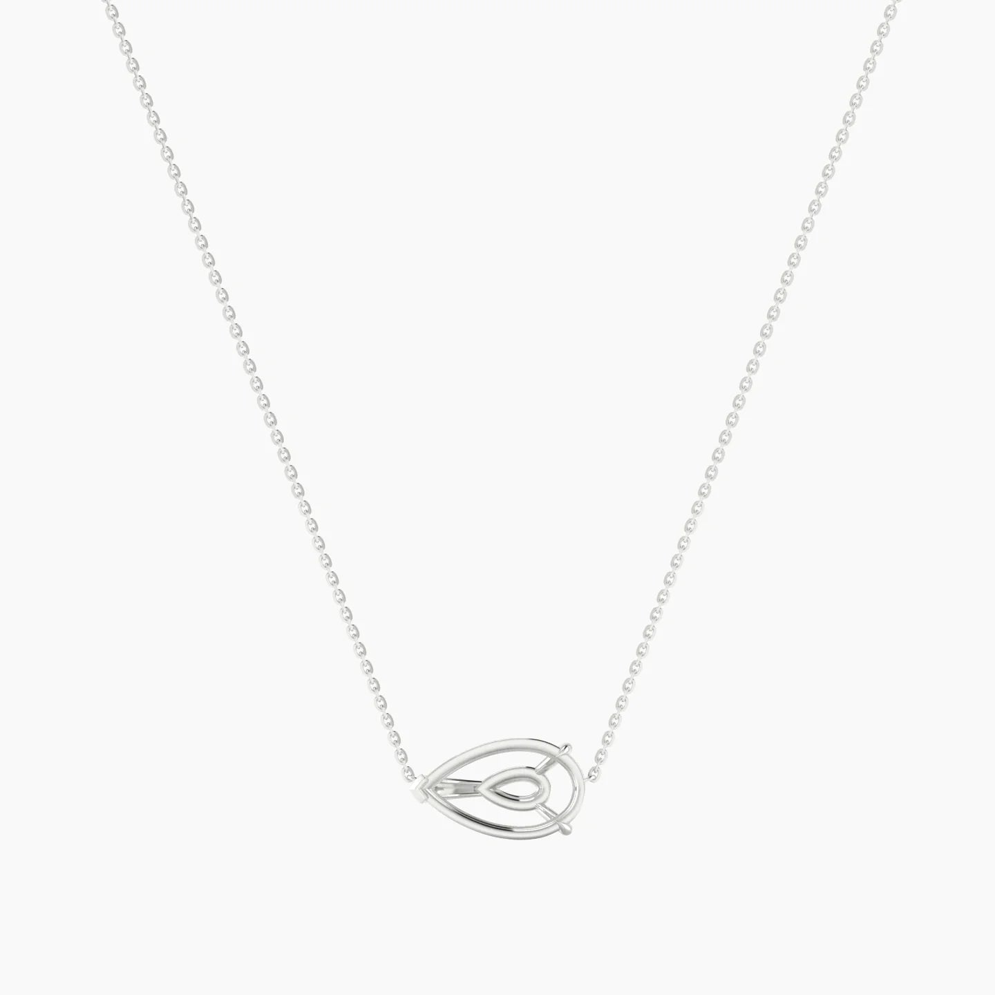 Solitaire | 18k White Gold 3-4.99 ct Pear Cut Pendant Setting