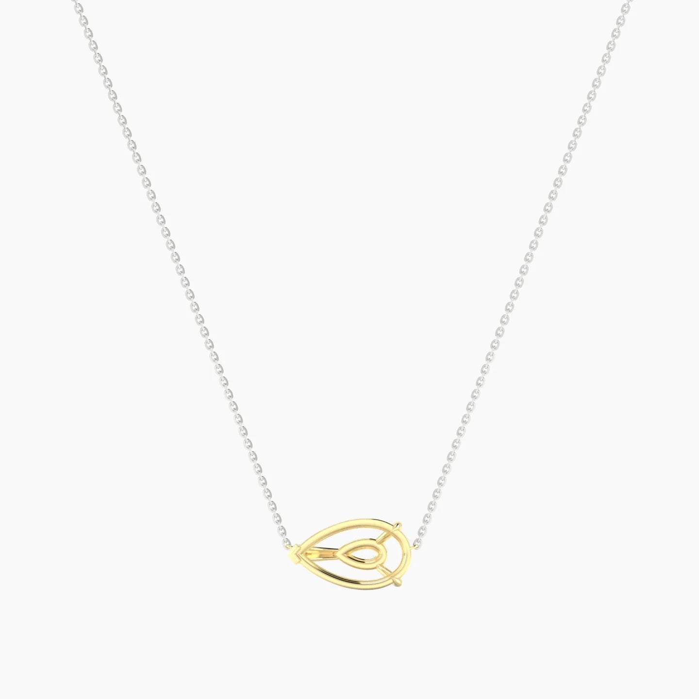 Solitaire | 18k White & Yellow Gold 3-4.99 ct Pear Cut Pendant Setting