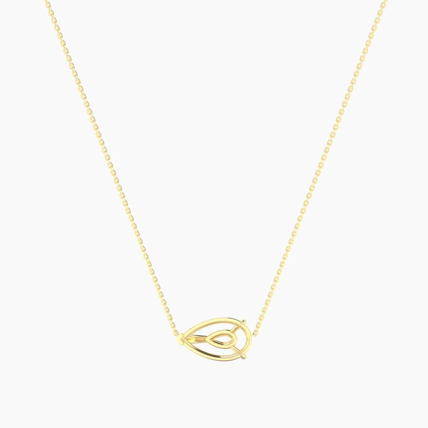 Solitaire | 18k Yellow Gold 3-4.99 ct Pear Cut Pendant Setting