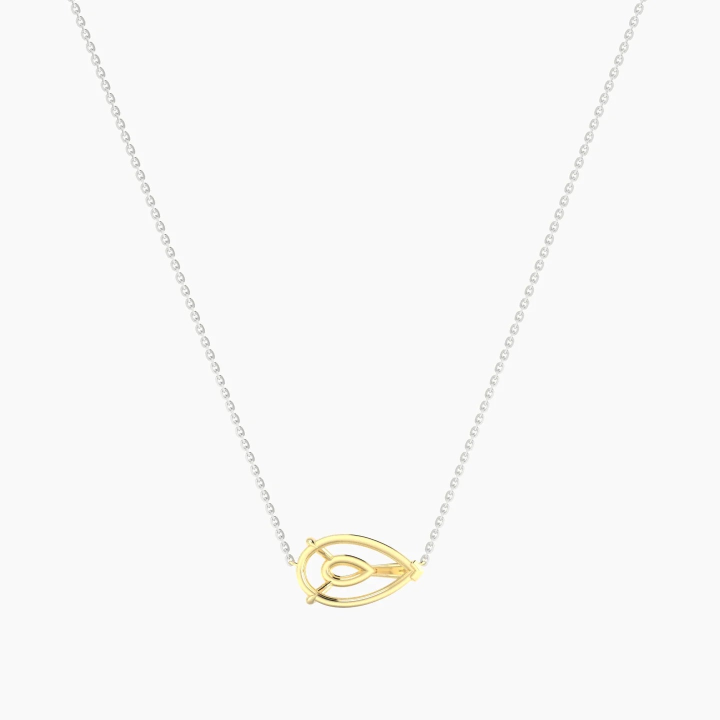 Solitaire | 18k White & Yellow Gold 3-4.99 ct Pear Cut Pendant Setting