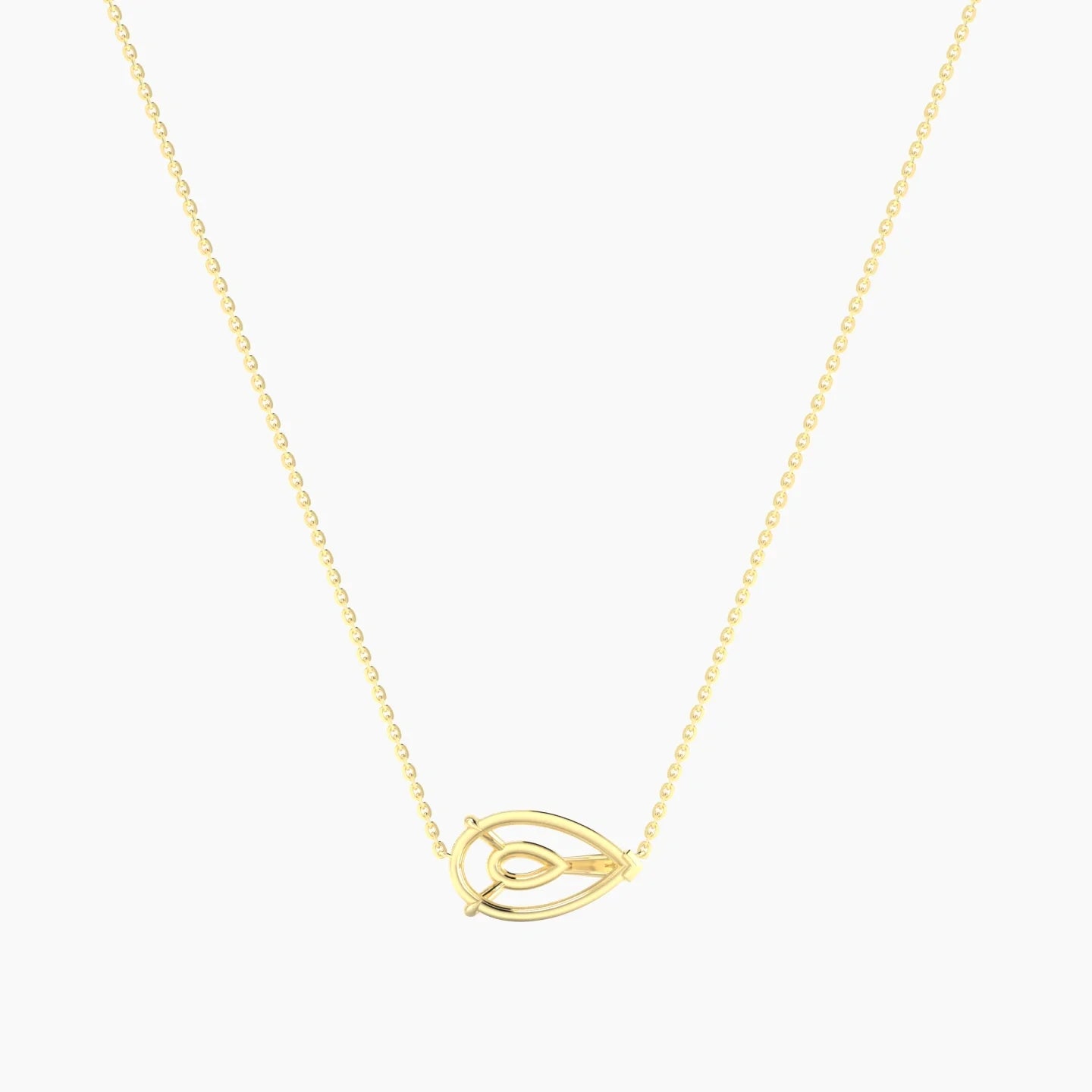 Solitaire | 18k Yellow Gold 3-4.99 ct Pear Cut Pendant Setting