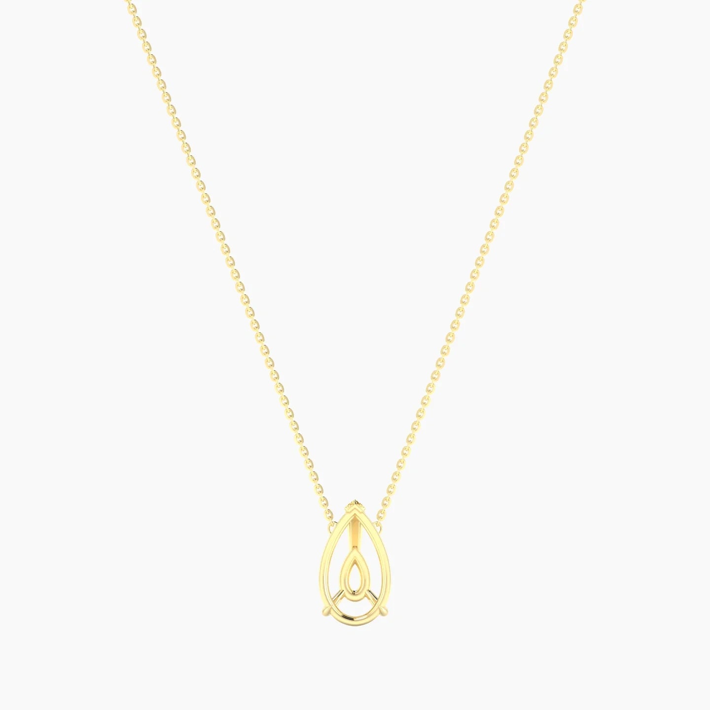 Solitaire | 18k Yellow Gold 3-4.99 ct Pear Cut Pendant Setting