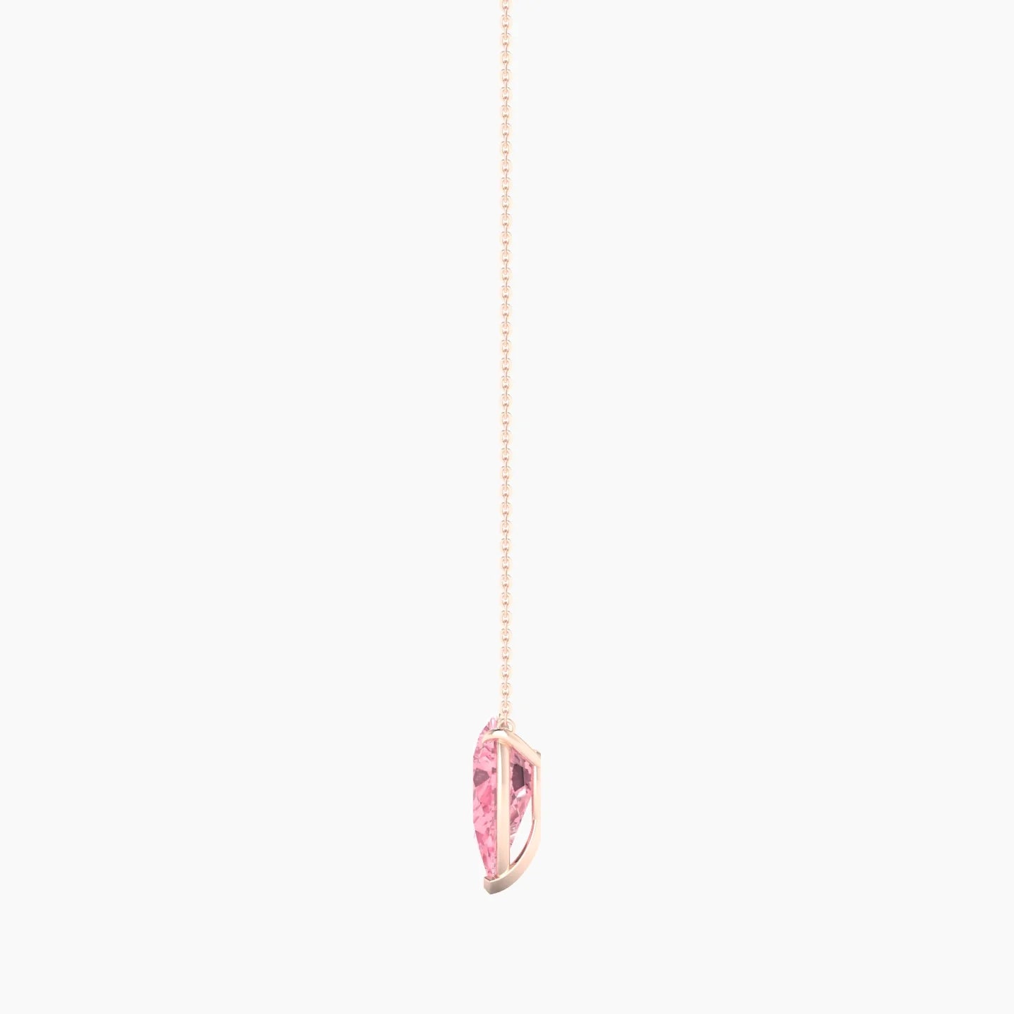 Solitaire | 18k Rose Gold 3 ct Pink Lab Diamond Pear Cut Pendant