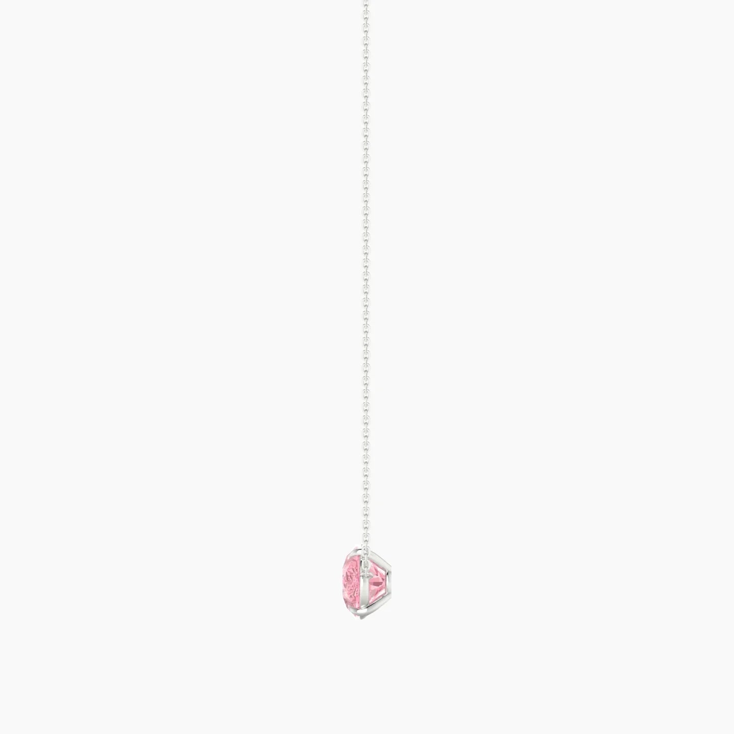 Solitaire | 18k White Gold 3 ct Pink Lab Diamond Pear Cut Pendant