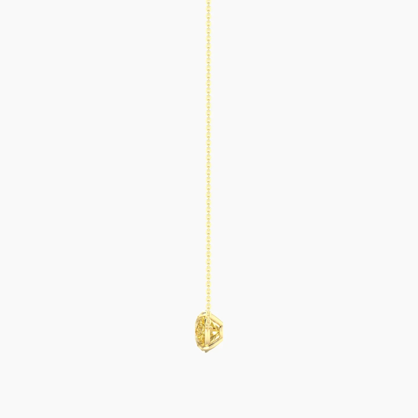 Solitaire | 18k Yellow Gold 3 ct Yellow Lab Diamond Pear Cut Pendant