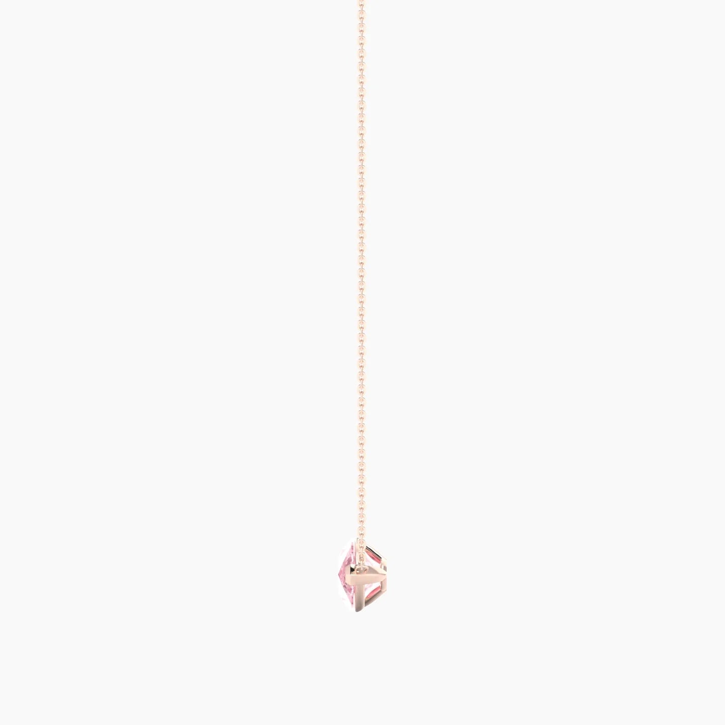 Solitaire | 18k Rose Gold 3 ct Pink Lab Diamond Pear Cut Pendant
