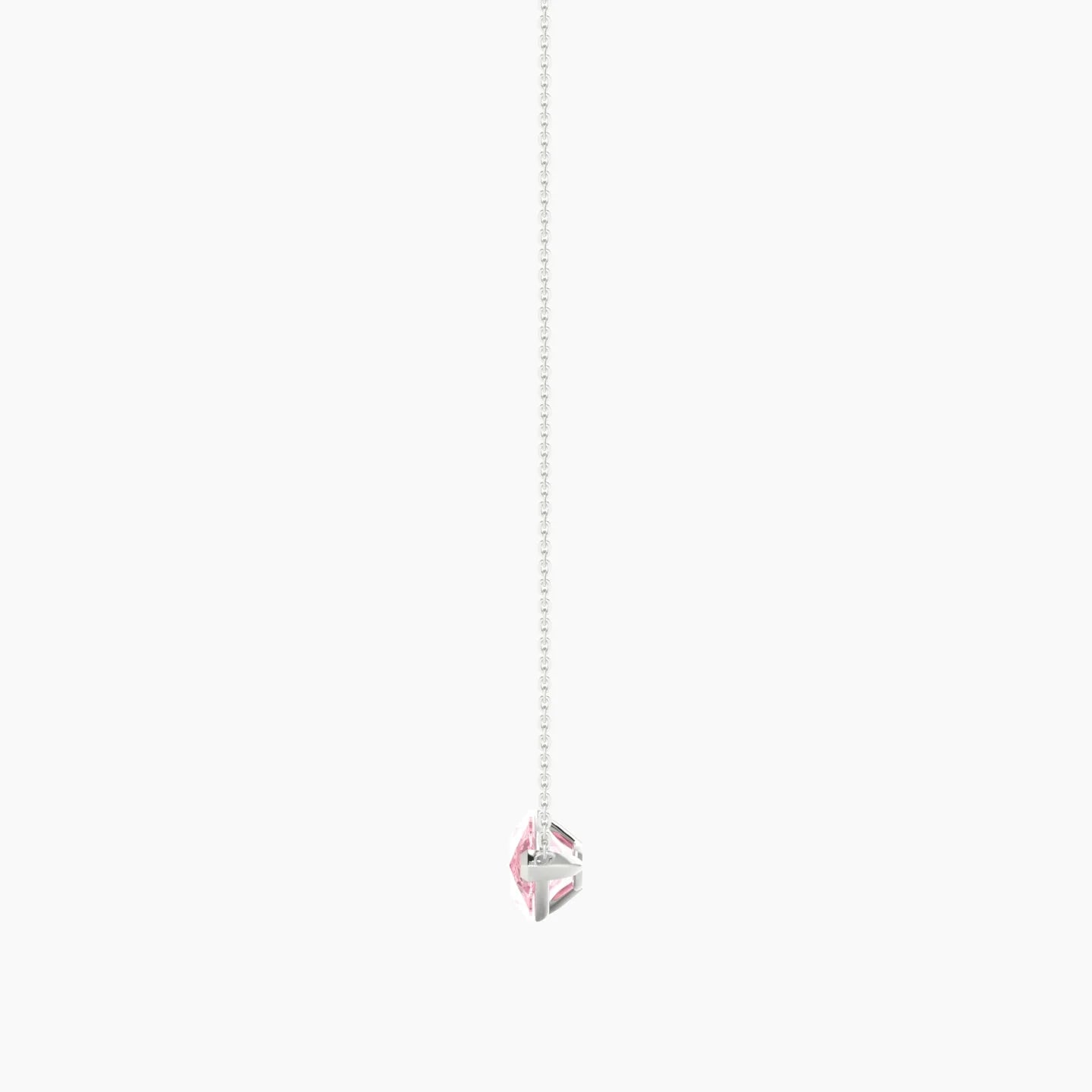 Solitaire | 18k White Gold 3 ct Pink Lab Diamond Pear Cut Pendant