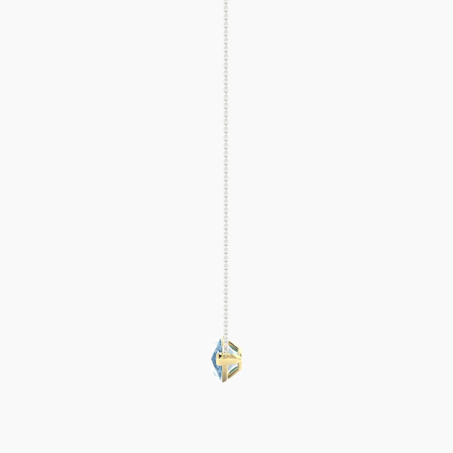 Solitaire | 18k White & Yellow Gold 3 ct Blue Lab Diamond Pear Cut Pendant