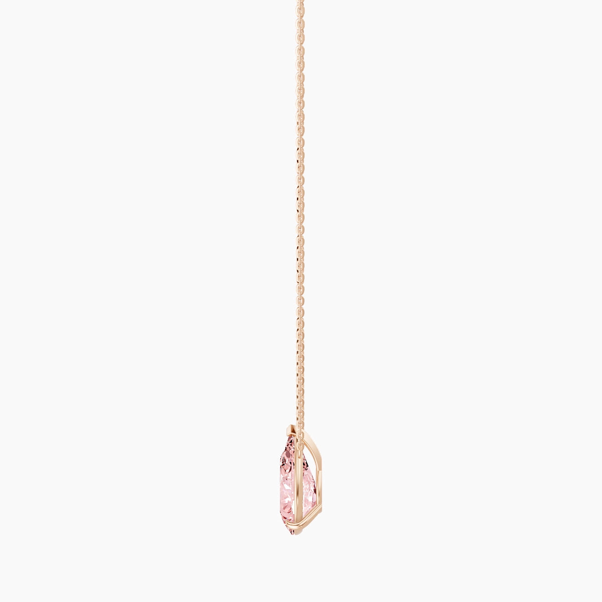 Solitaire | 18k Rose Gold 3 ct Pink Lab Diamond Pear Pendant