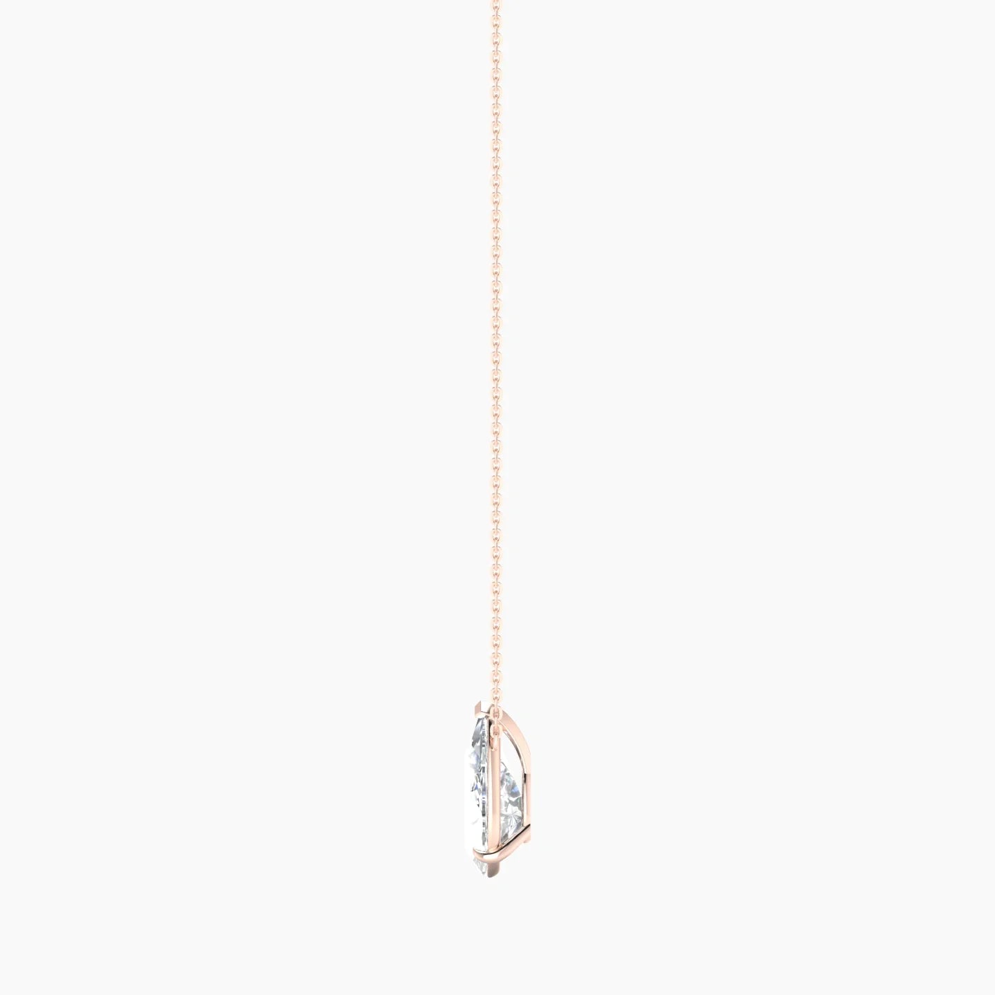 Solitaire | 18k Rose Gold 3 ct Lab Diamond Pear Cut Pendant