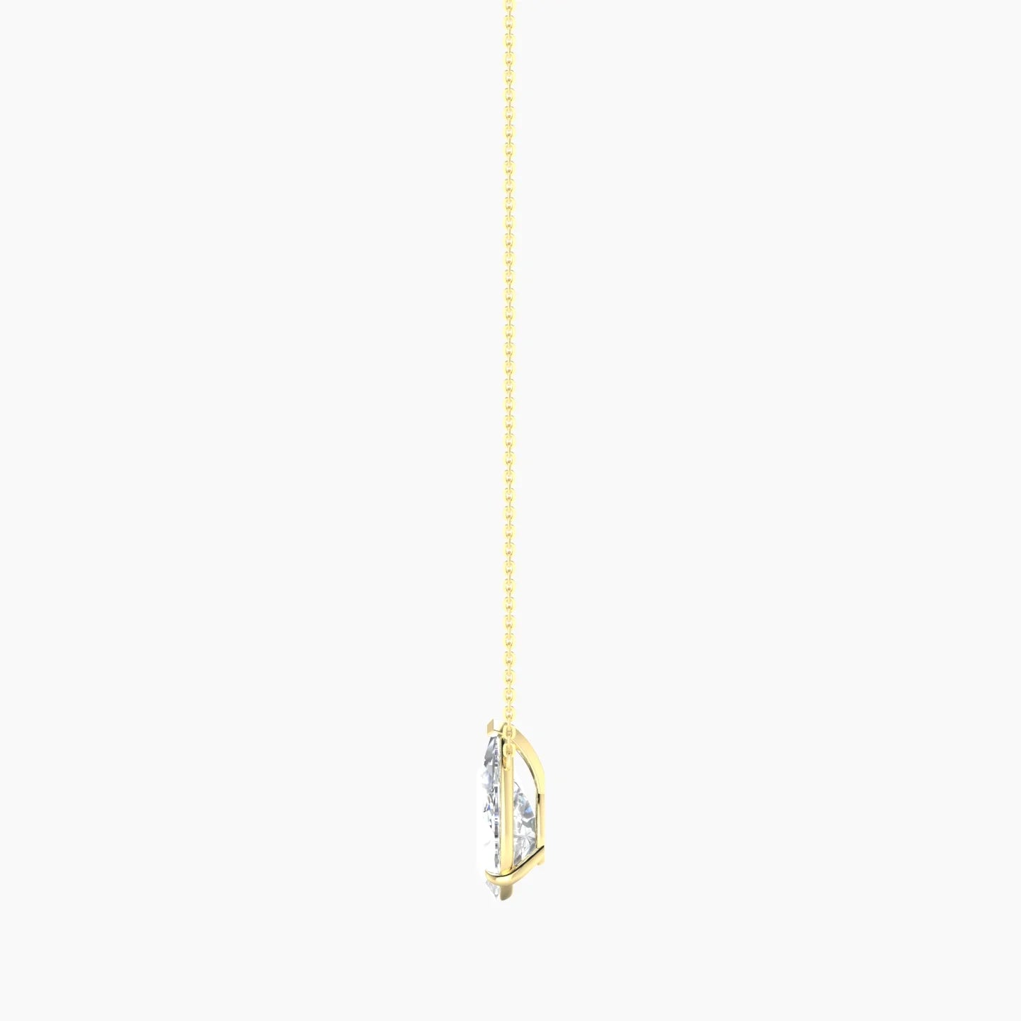 Solitaire | 18k Yellow Gold 3 ct Lab Diamond Pear Cut Pendant