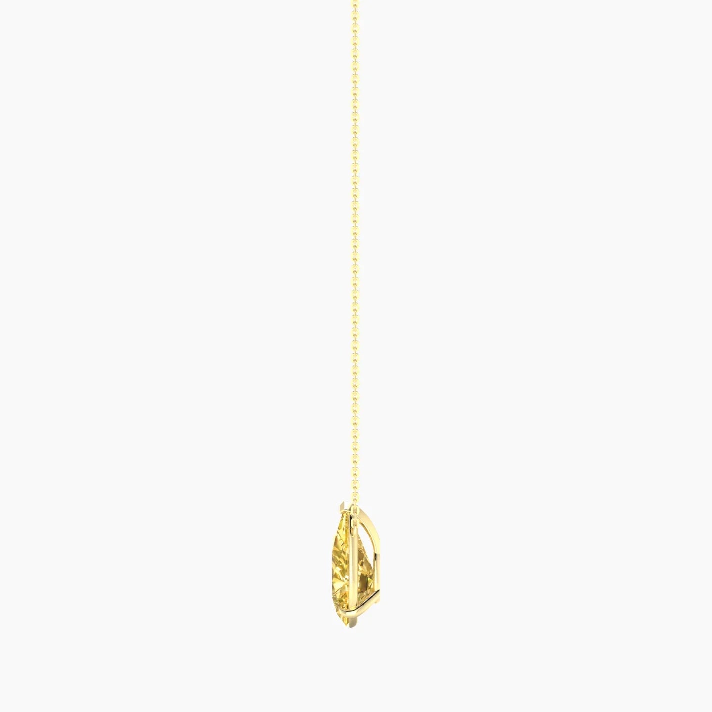 Solitaire | 18k Yellow Gold 3 ct Yellow Lab Diamond Pear Cut Pendant