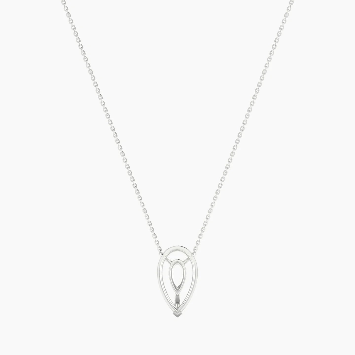 Solitaire | 18k White Gold 5-7.99 ct Pear Cut Pendant Setting