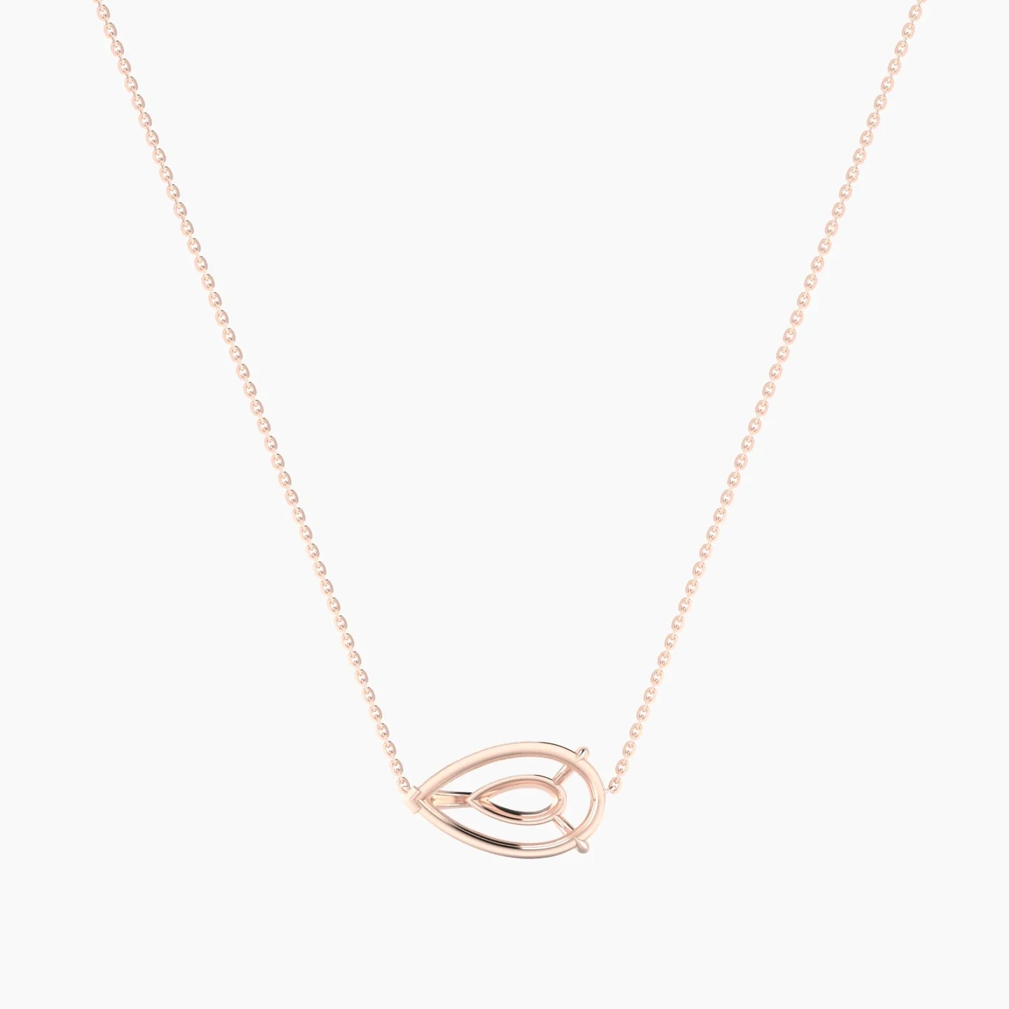 Solitaire | 18k Rose Gold 5-7.99 ct Pear Cut Pendant Setting