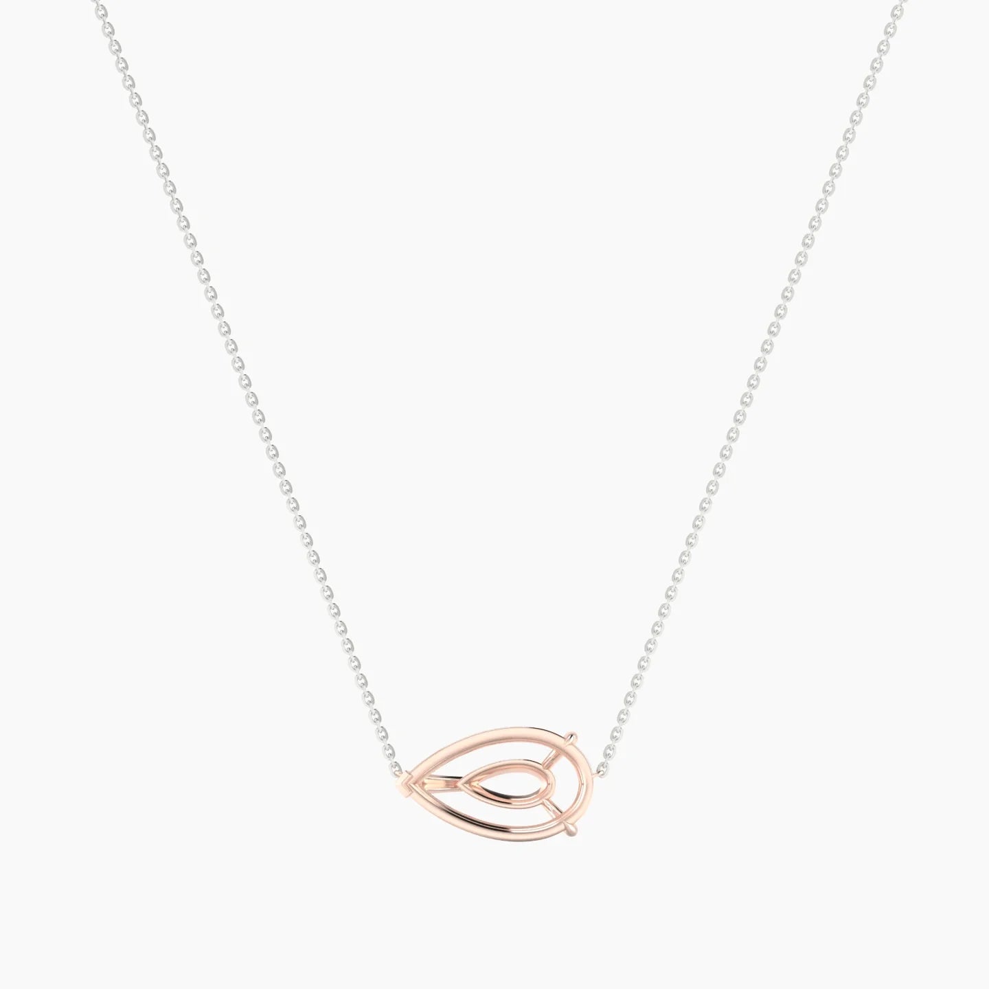 Solitaire | 18k White & Rose Gold 5-7.99 ct Pear Cut Pendant Setting