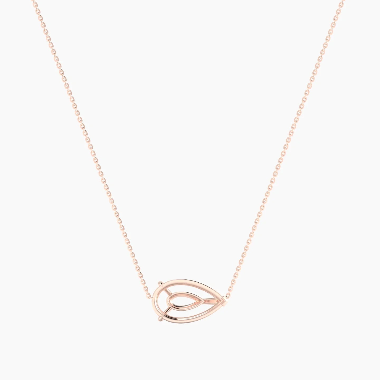 Solitaire | 18k Rose Gold 5-7.99 ct Pear Cut Pendant Setting