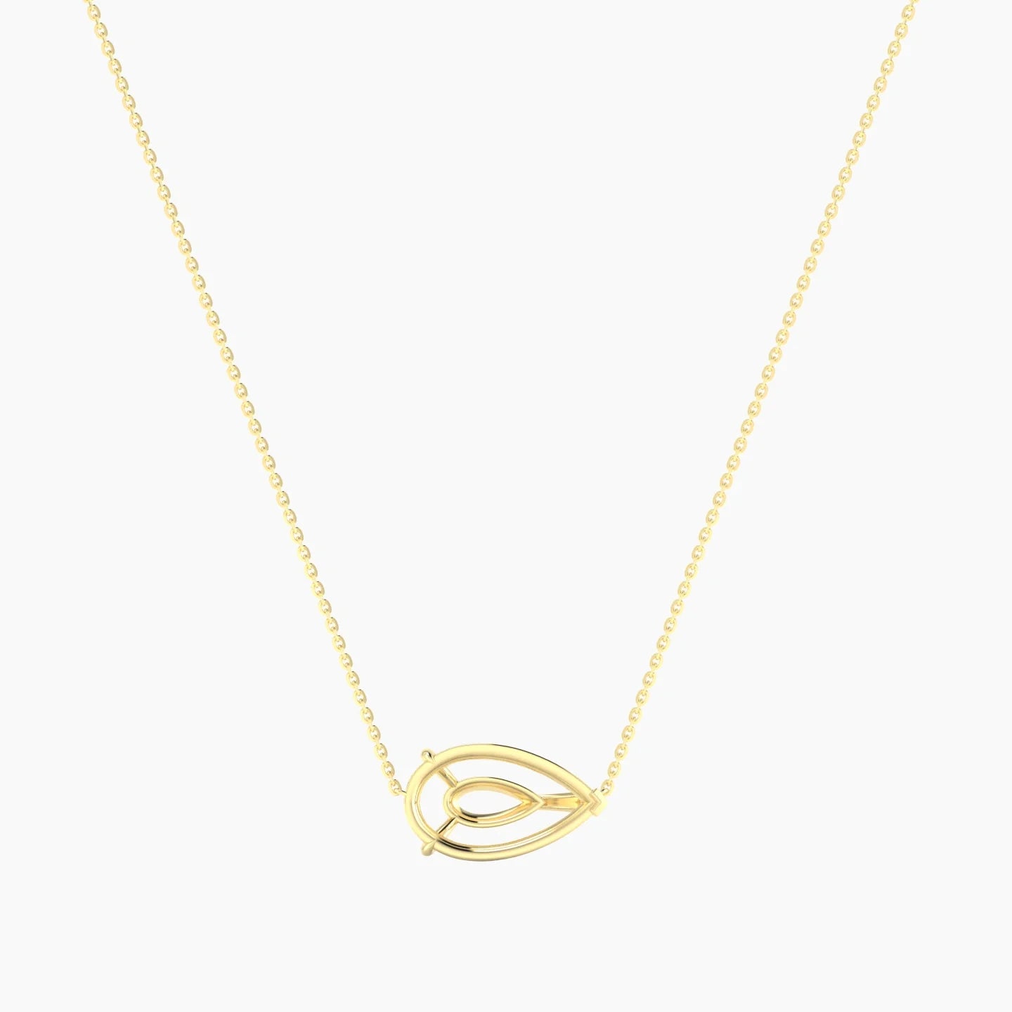 Solitaire | 18k Yellow Gold 5-7.99 ct Pear Cut Pendant Setting