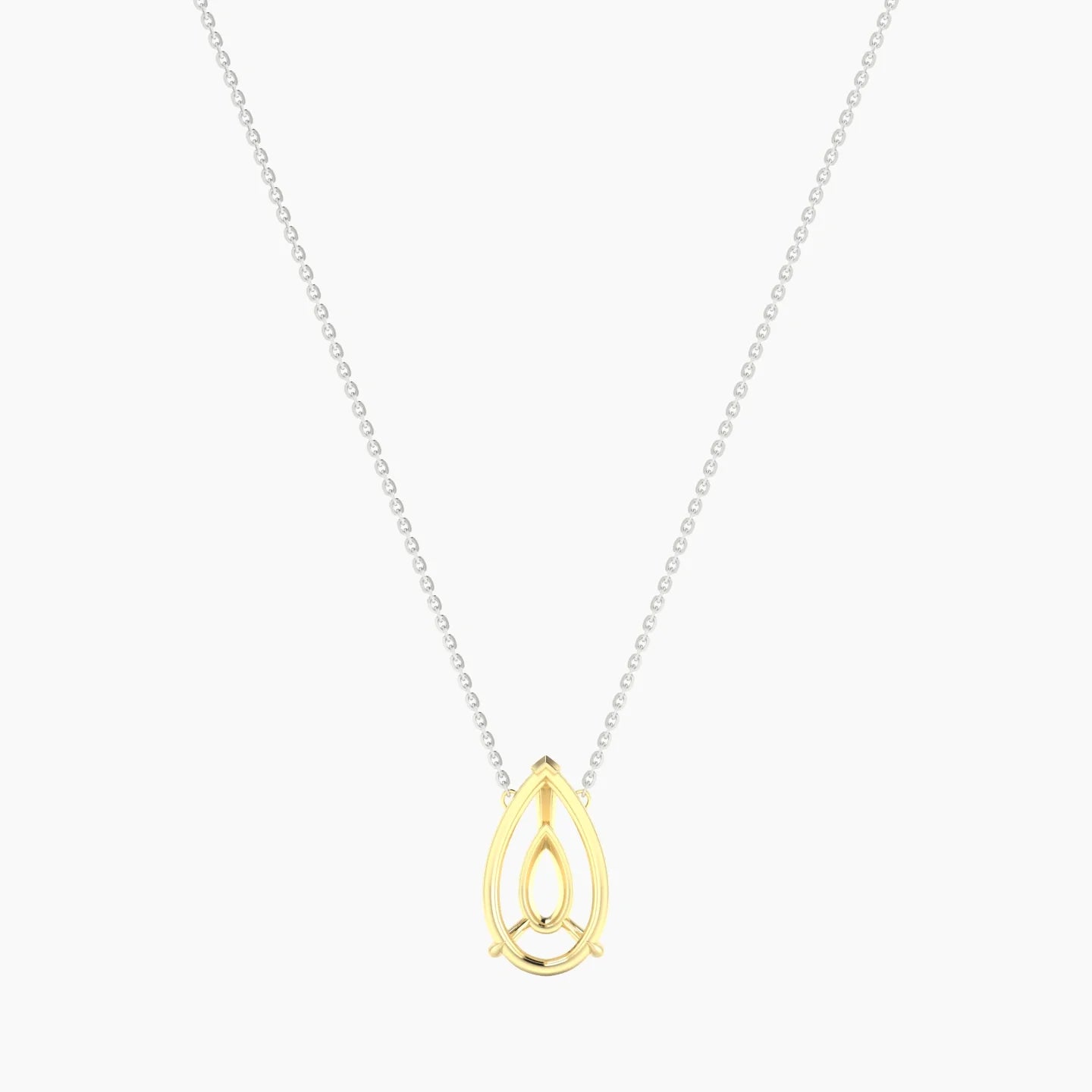 Solitaire | 18k White & Yellow Gold 5-7.99 ct Pear Cut Pendant Setting