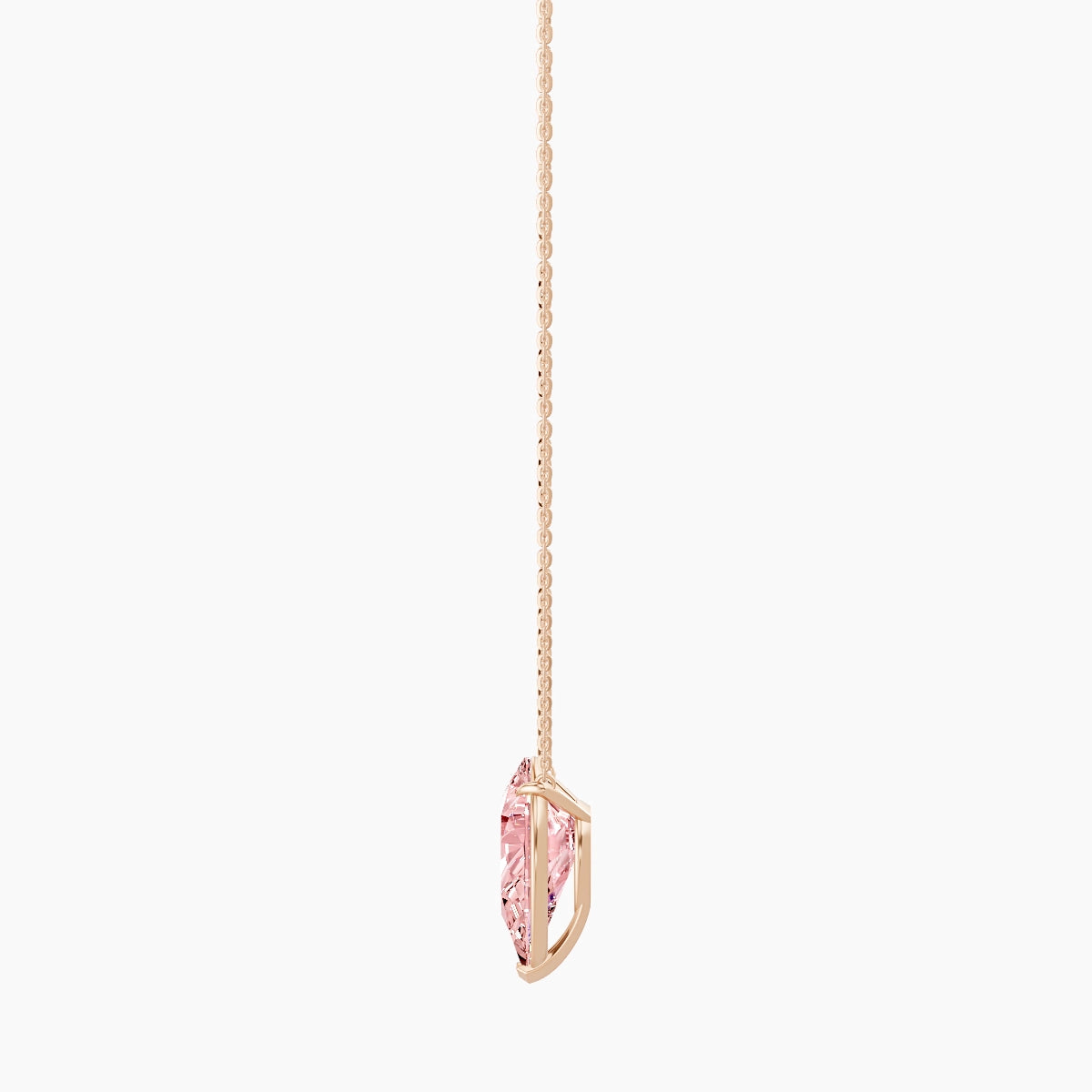 Solitaire | 18k Rose Gold 5 ct Pink Lab Diamond Pear Pendant