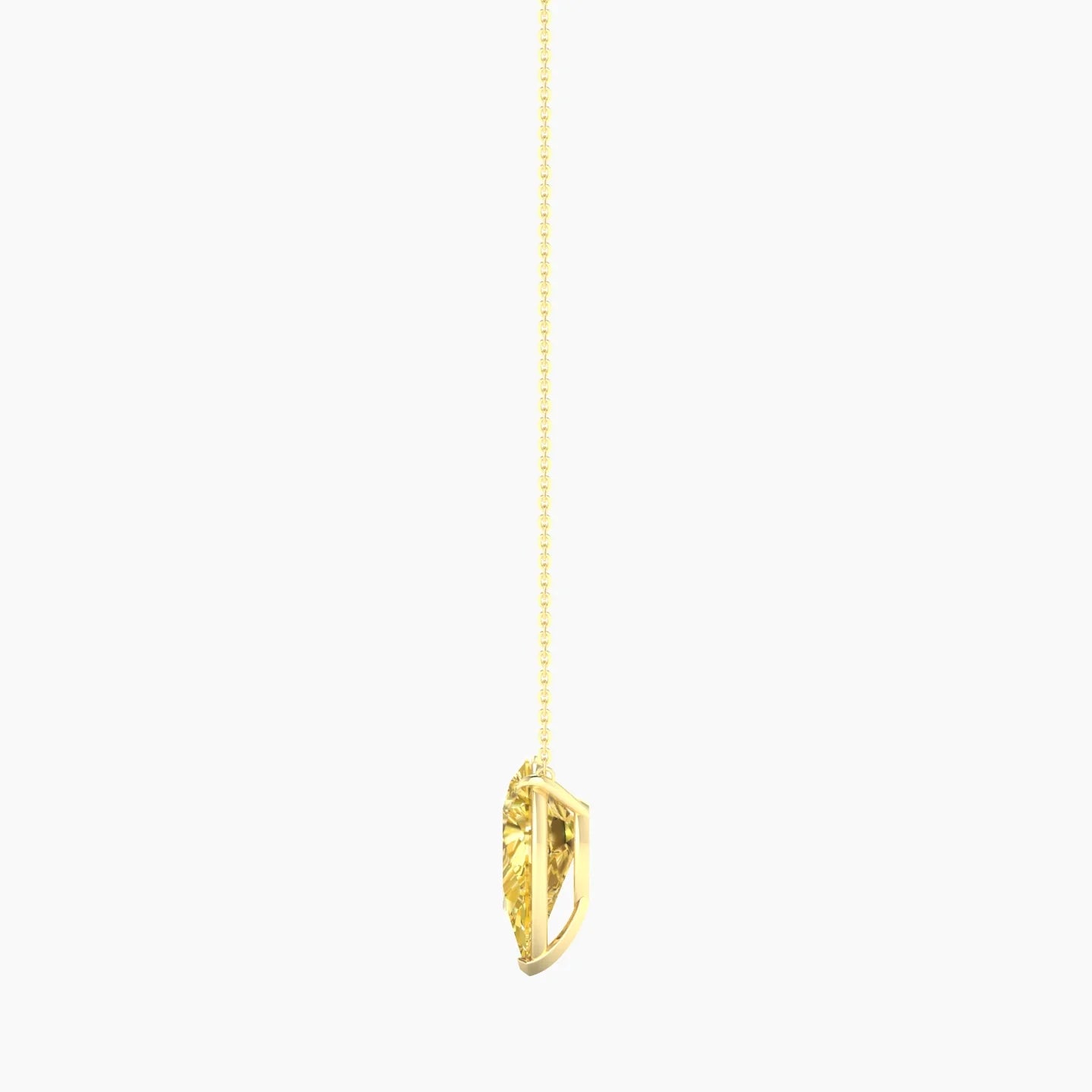 Solitaire | 18k Yellow Gold 5 ct Yellow Lab Diamond Pear Cut Pendant
