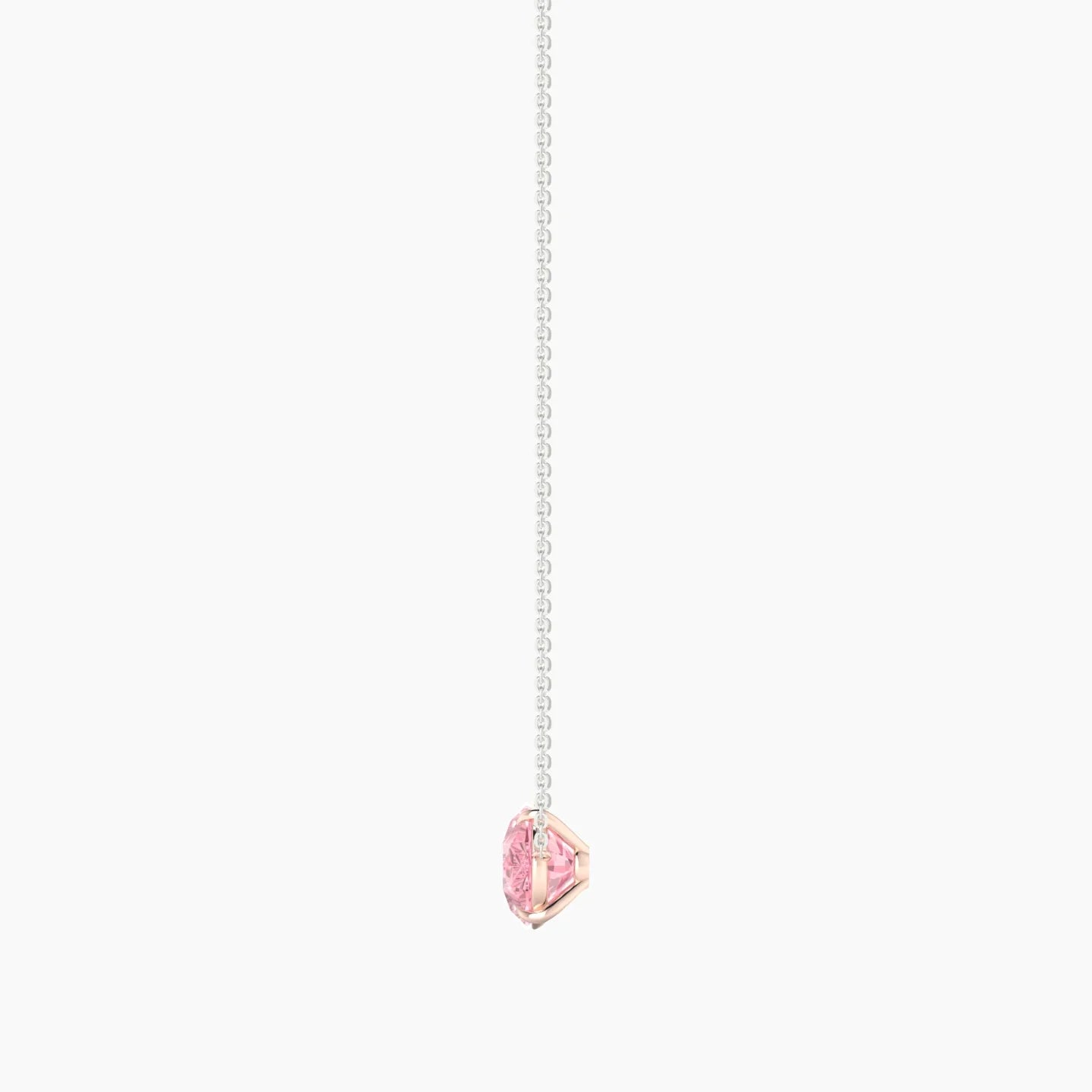 Solitaire | 18k White & Rose Gold 5 ct Pink Lab Diamond Pear Cut Pendant