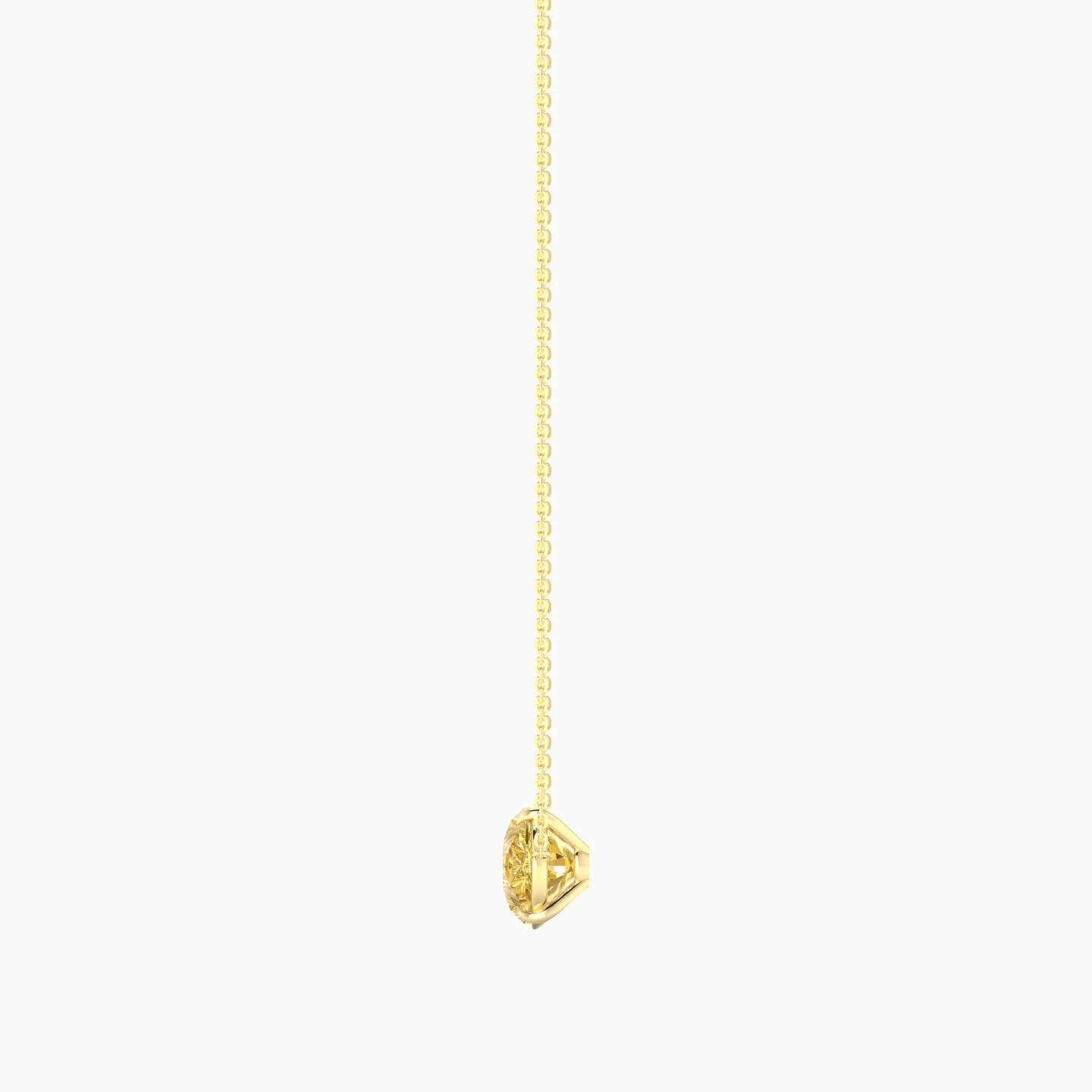 Solitaire | 18k Yellow Gold 5 ct Yellow Lab Diamond Pear Cut Pendant