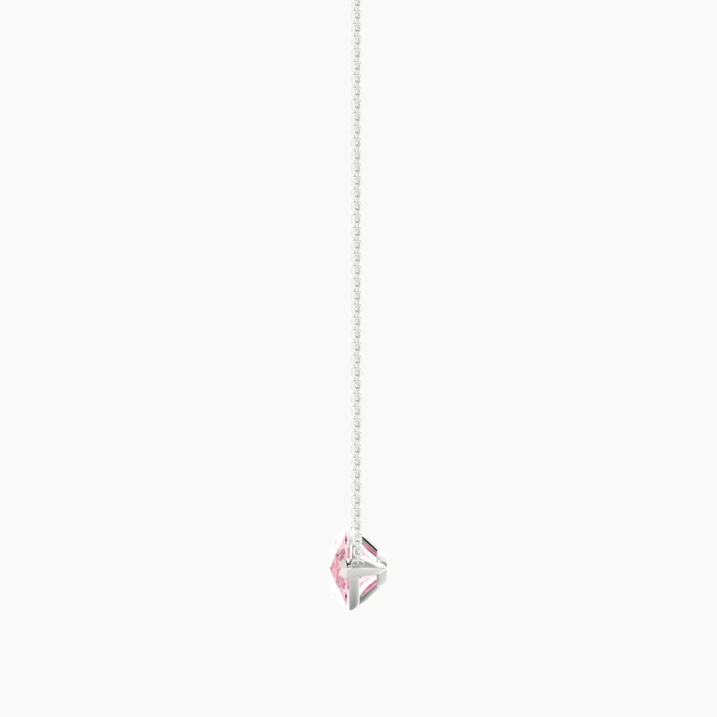 Solitaire | 18k White Gold 5 ct Pink Lab Diamond Pear Cut Pendant