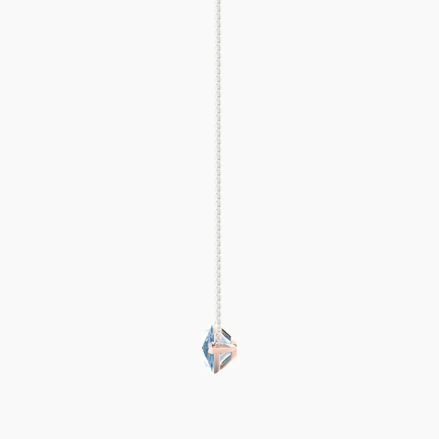Solitaire | 18k White & Rose Gold 5 ct Blue Lab Diamond Pear Cut Pendant