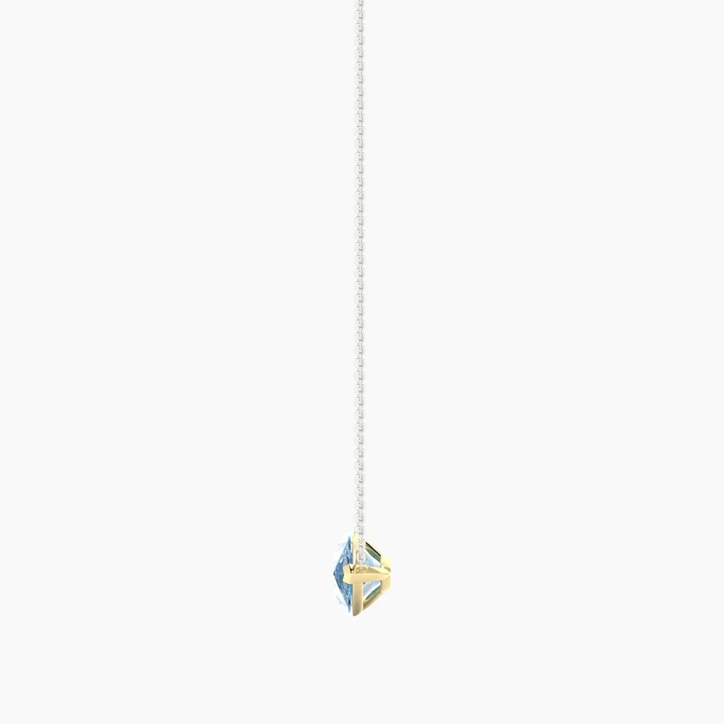 Solitaire | 18k White & Yellow Gold 5 ct Blue Lab Diamond Pear Cut Pendant