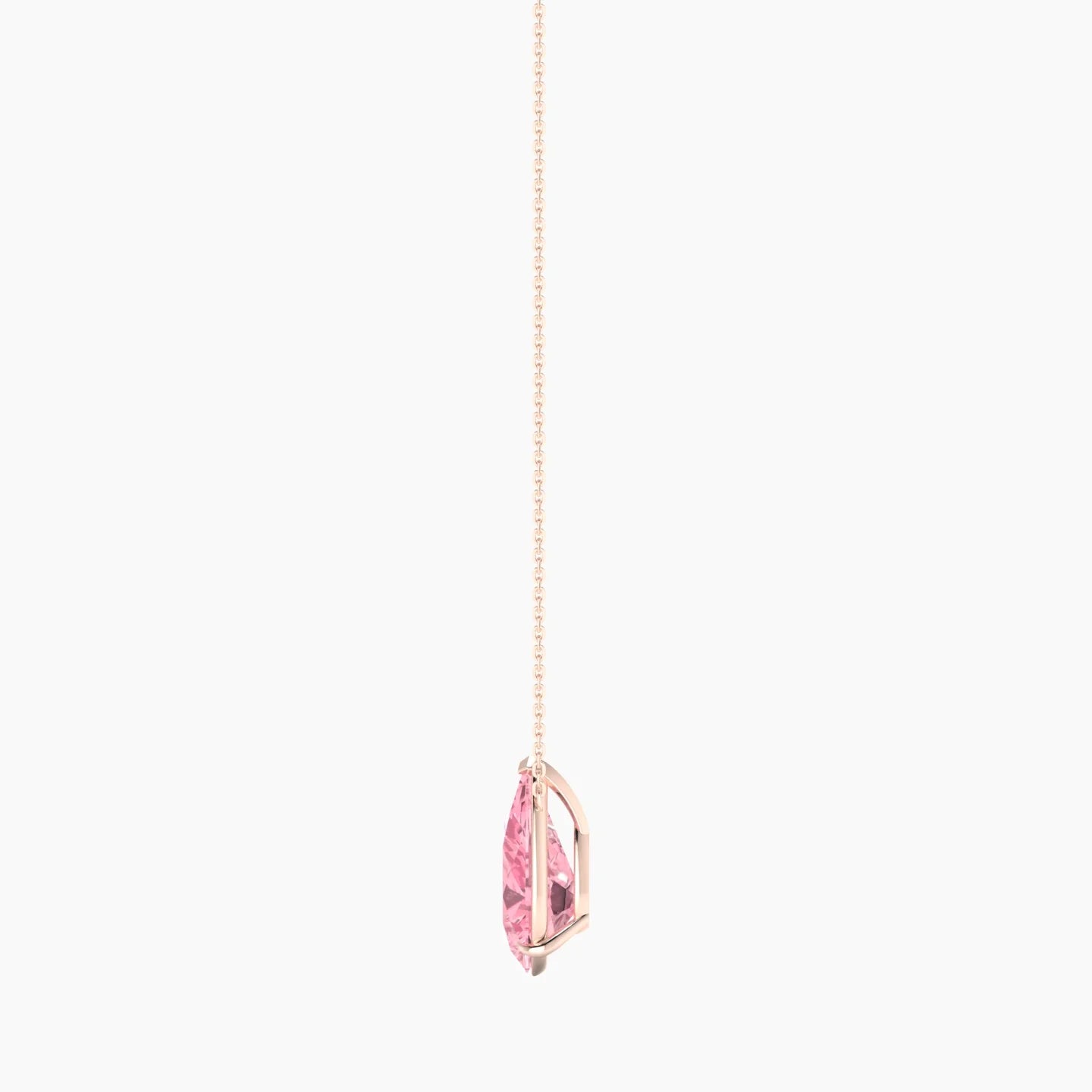 Solitaire | 18k Rose Gold 5 ct Pink Lab Diamond Pear Cut Pendant