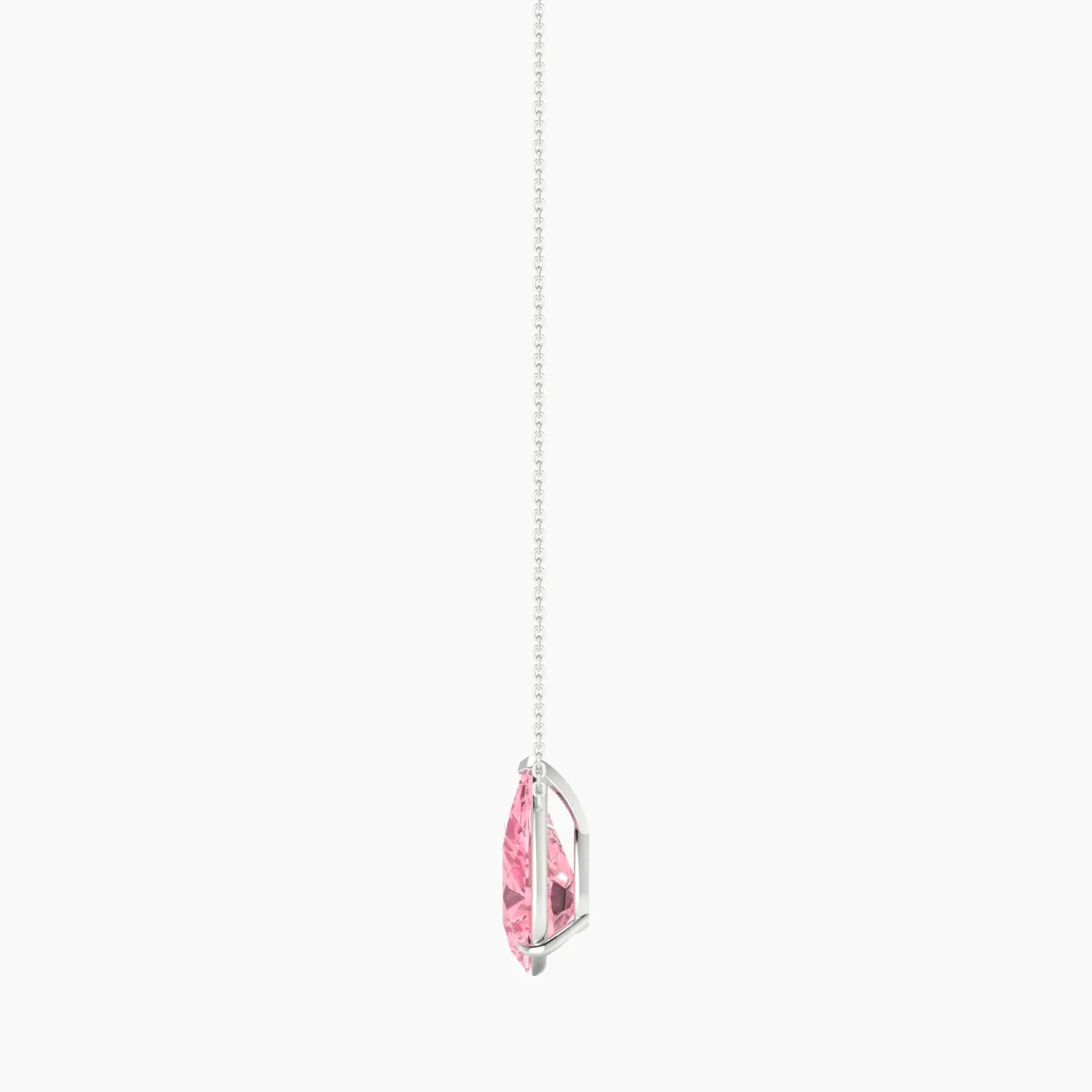 Solitaire | 18k White Gold 5 ct Pink Lab Diamond Pear Cut Pendant