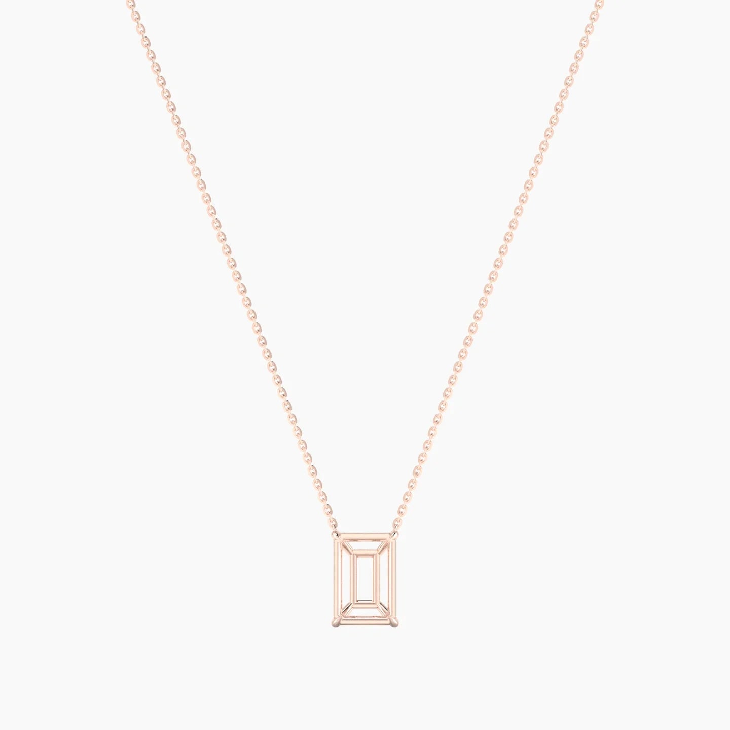 Solitaire | 18k Rose Gold 3-4.99 ct Radiant Cut Pendant Setting