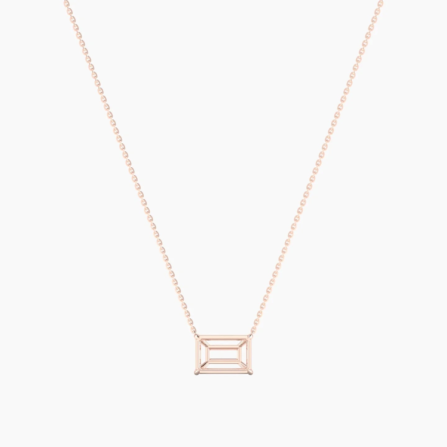 Solitaire | 18k Rose Gold 3-4.99 ct Radiant Cut Pendant Setting