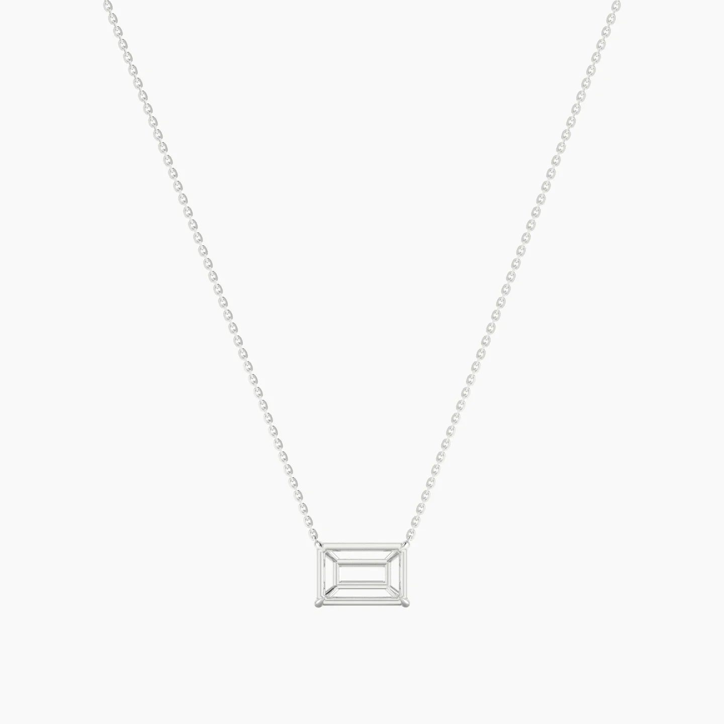 Solitaire | 18k White Gold 3-4.99 ct Radiant Cut Pendant Setting