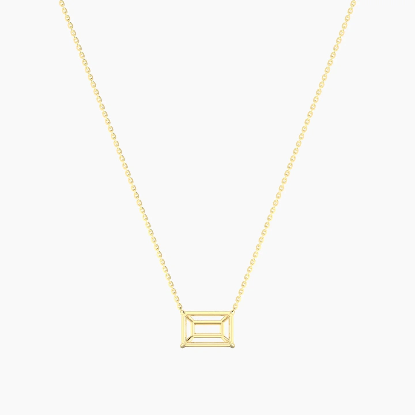 Solitaire | 18k Yellow Gold 3-4.99 ct Radiant Cut Pendant Setting
