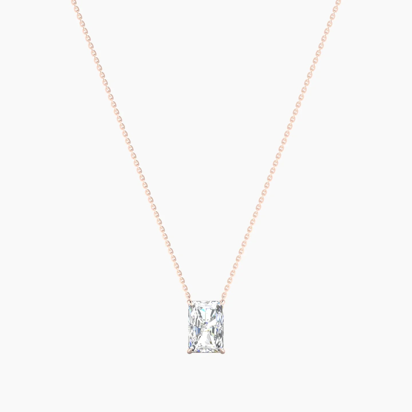 Solitaire | 18k Rose Gold 3 ct Lab Diamond Radiant Cut Pendant