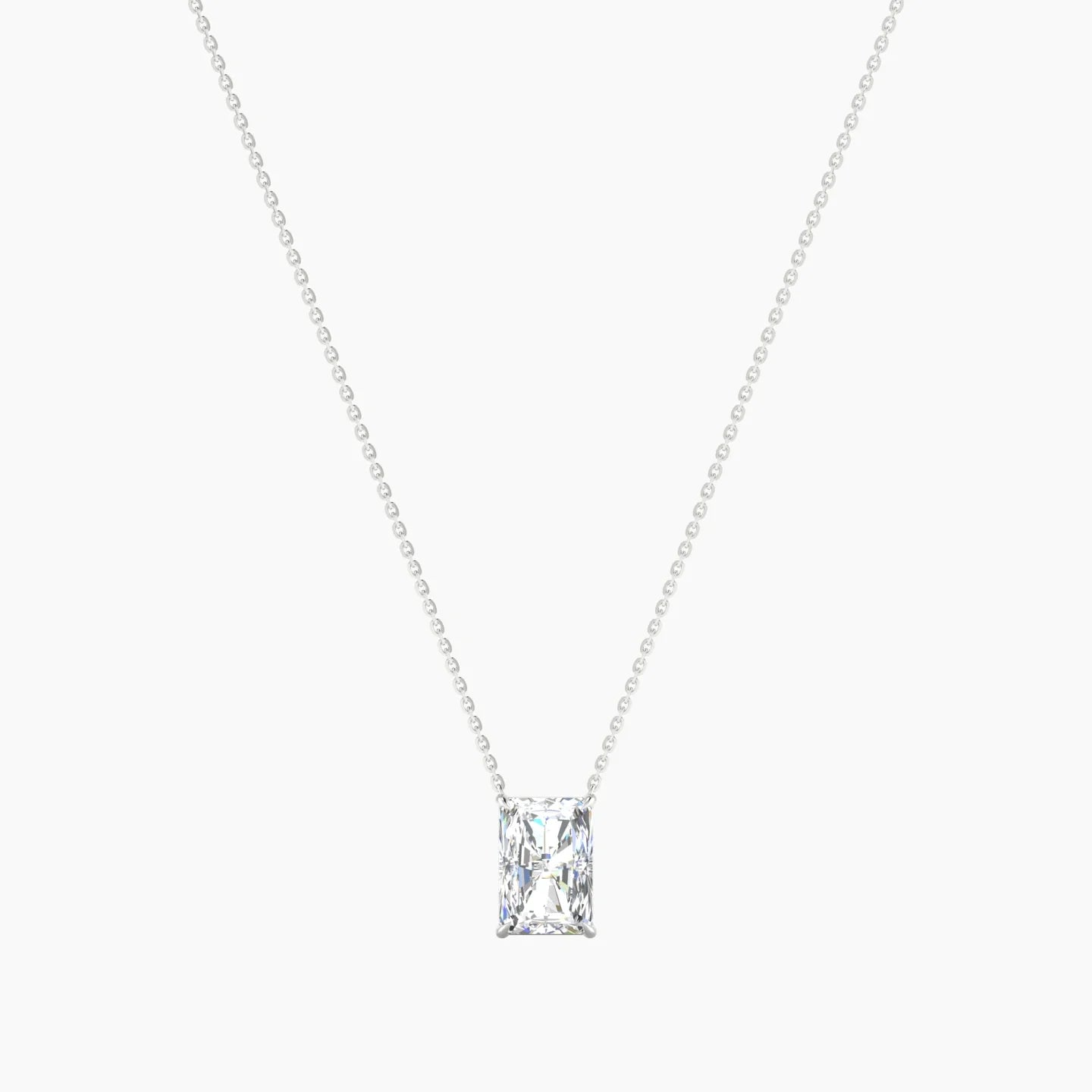 Solitaire | 18k White Gold 3 ct Lab Diamond Radiant Cut Pendant