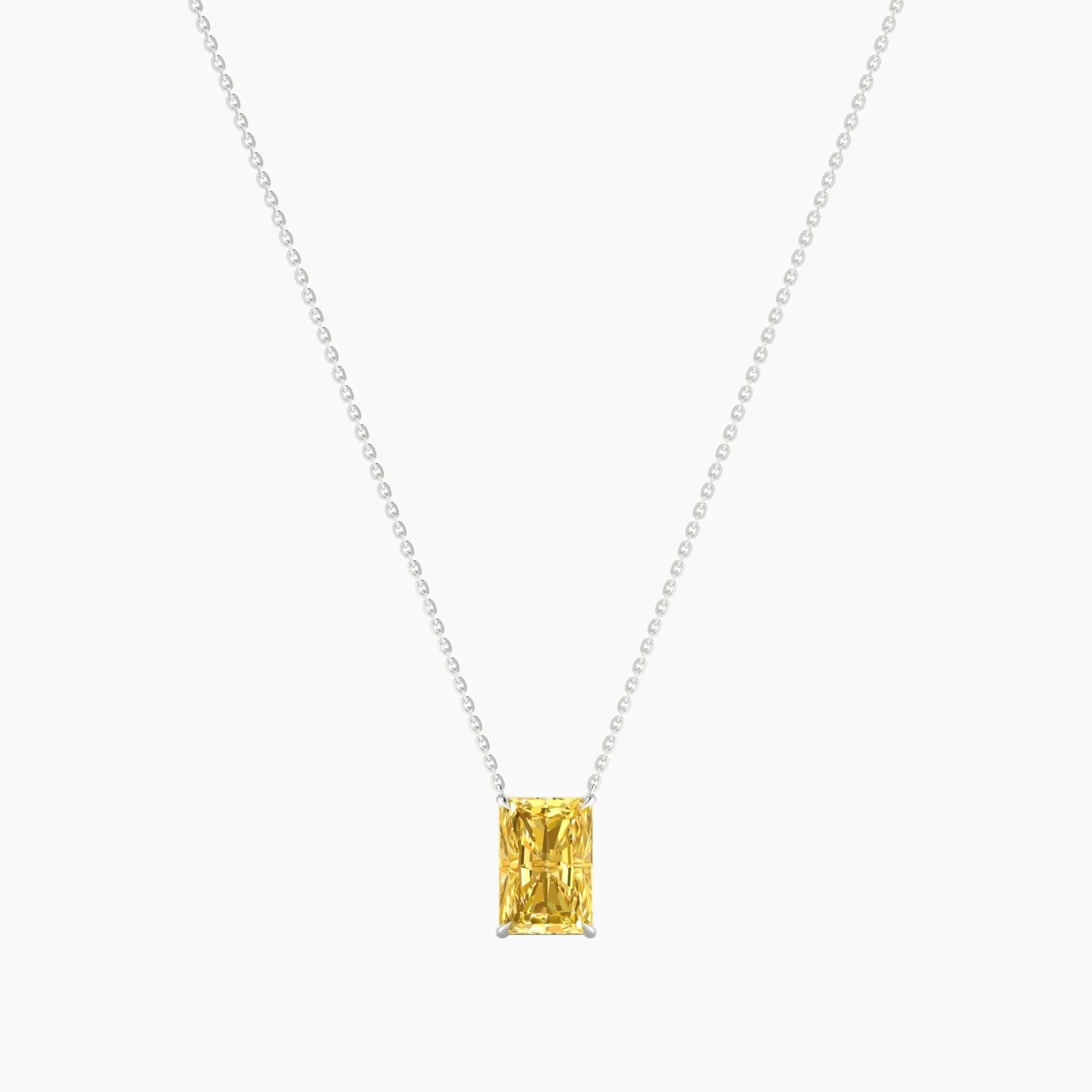 Solitaire | 18k White Gold 3 ct Yellow Lab Diamond Radiant Cut Pendant