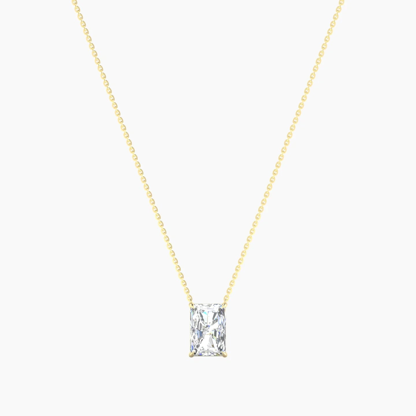 Solitaire | 18k Yellow Gold 3 ct Lab Diamond Radiant Cut Pendant